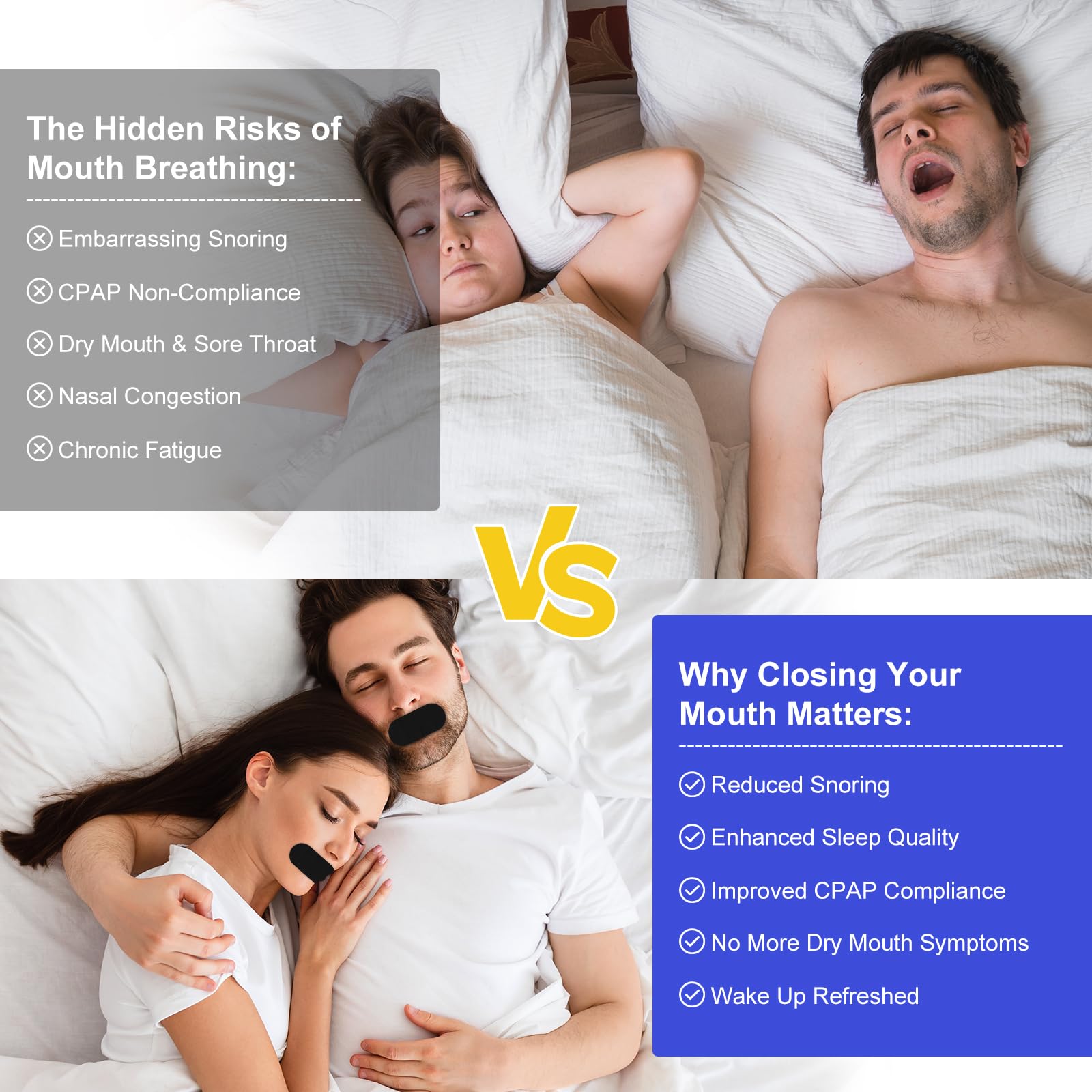 30 Pezzi Nastro per la Bocca per Dormire, Bocca Anti Russare, Ovale Mouth Tape for Sleeping, Nastro la Bocca per Uomini e Donne, Migliore Respirazione e Sonno