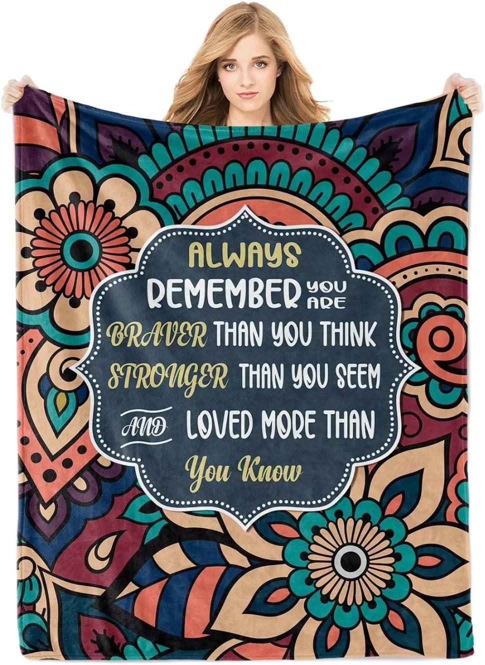 Inspirational Blankets for Women, 55x70 in Soft Boho Get