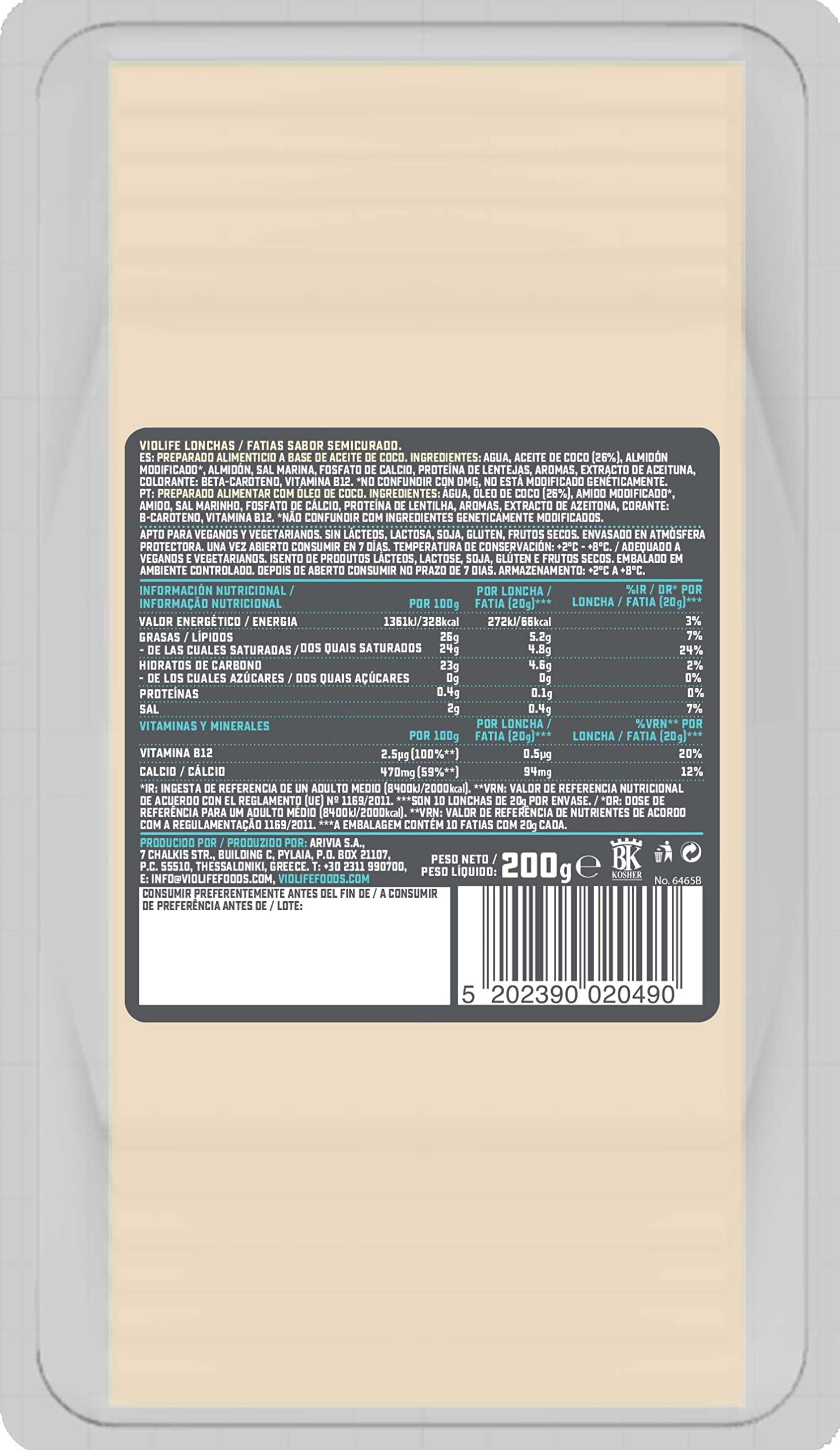Violife Lonchas Sabor Semicurado 200g