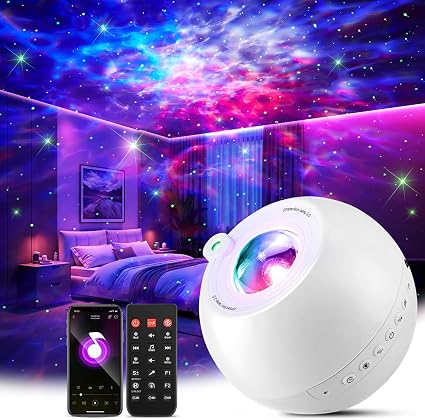 One Fire Projecteur Galaxie 4-en-1 avec 15 Bruits Blancs & Enceinte Bluetooth