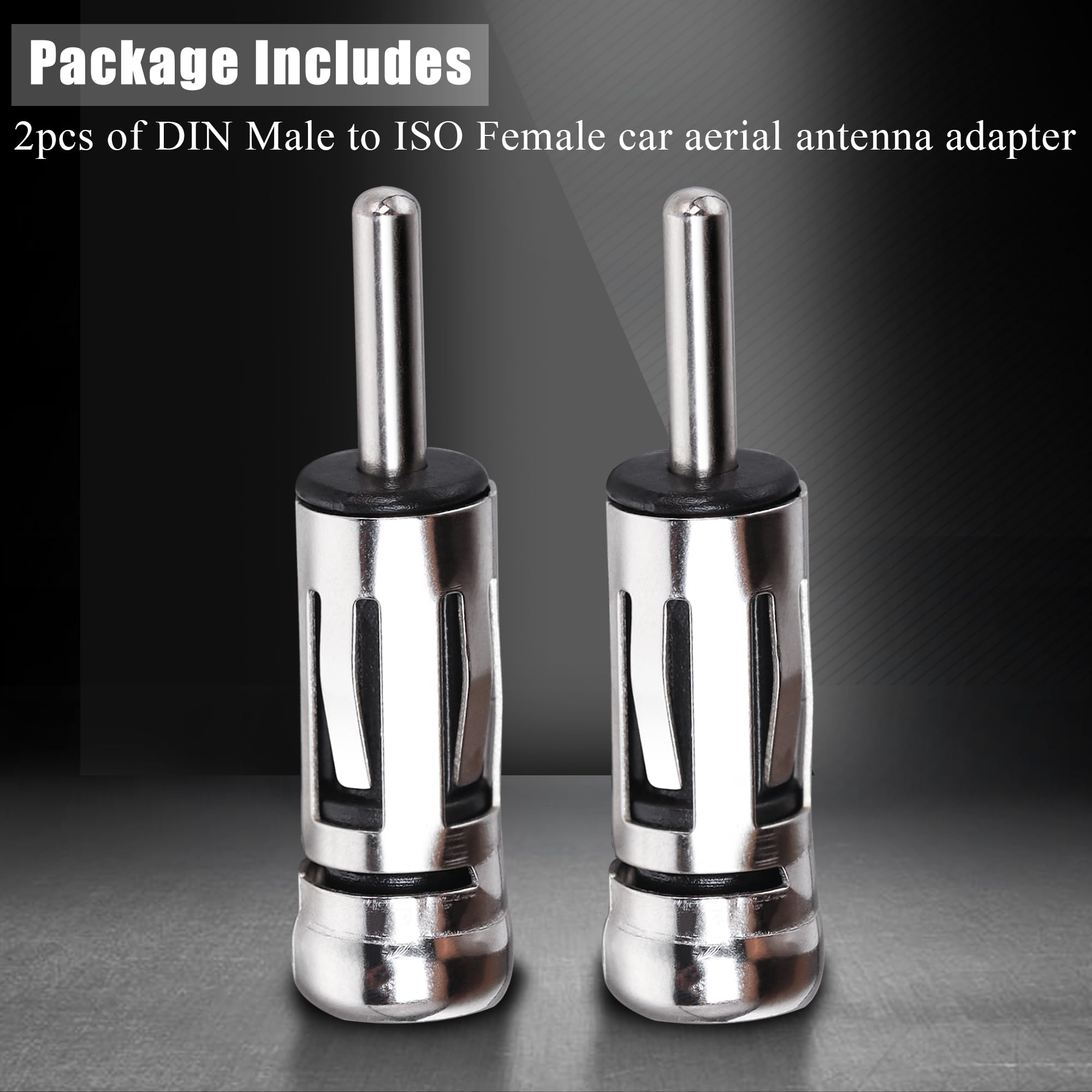 TUOLNK Adattatore per antenna radio DIN maschio a femmina ISO, adattatore stereo universale per auto per veicoli, presa ISO a connettore DIN per autoradio per veicoli 2 pezzi