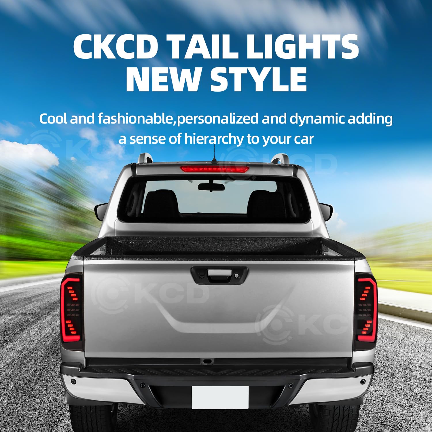 LED Fanali posteriori compatibili con Nissan Navara NP300 D23 2015-2023, Con indicatori di direzione sequenziali, luci diurne animate all'avvio, fumé