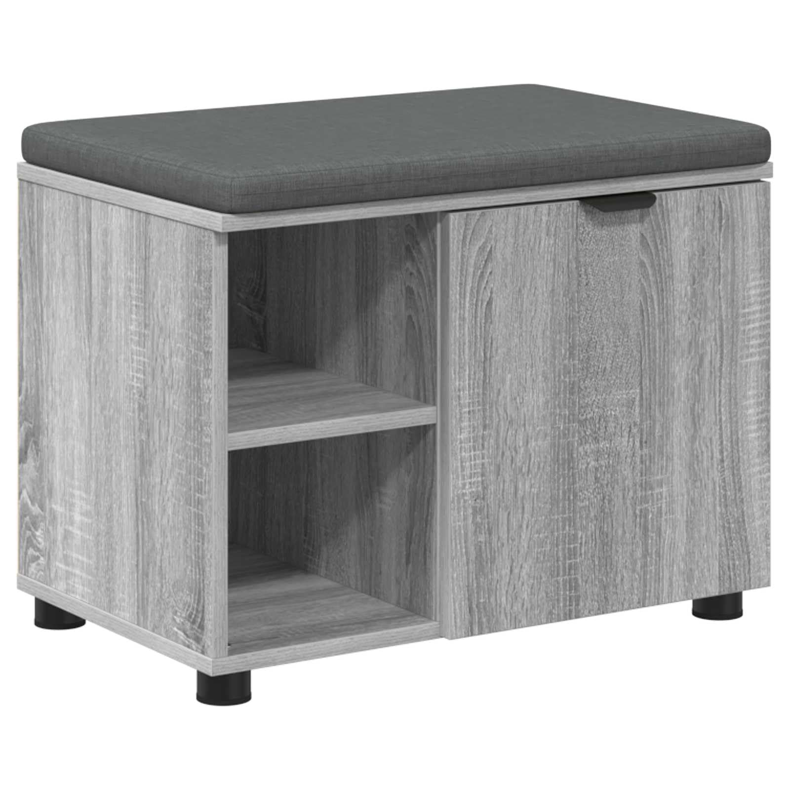 Banc de couloir gris sonoma 60x38x46 cm avec coussin confortable pour entrée ordonnée