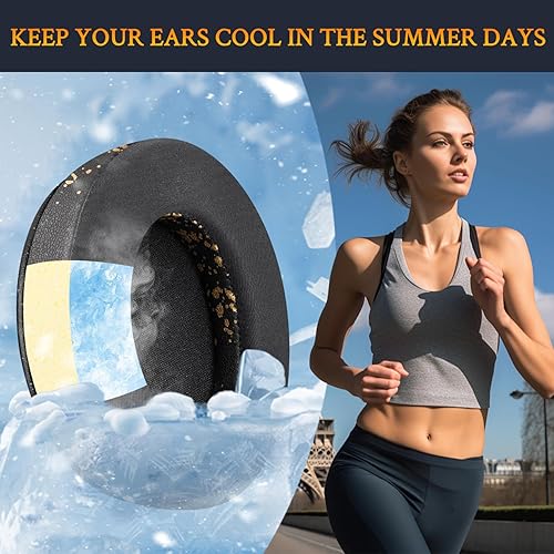 Vista 34 de SOULWIT Almohadillas de repuesto de gel refrescante para HyperX Cloud 1/2/3/Pro/Core, Cloud Alpha/Flight/Stinger Series, CloudX Stinger/Flight Negro