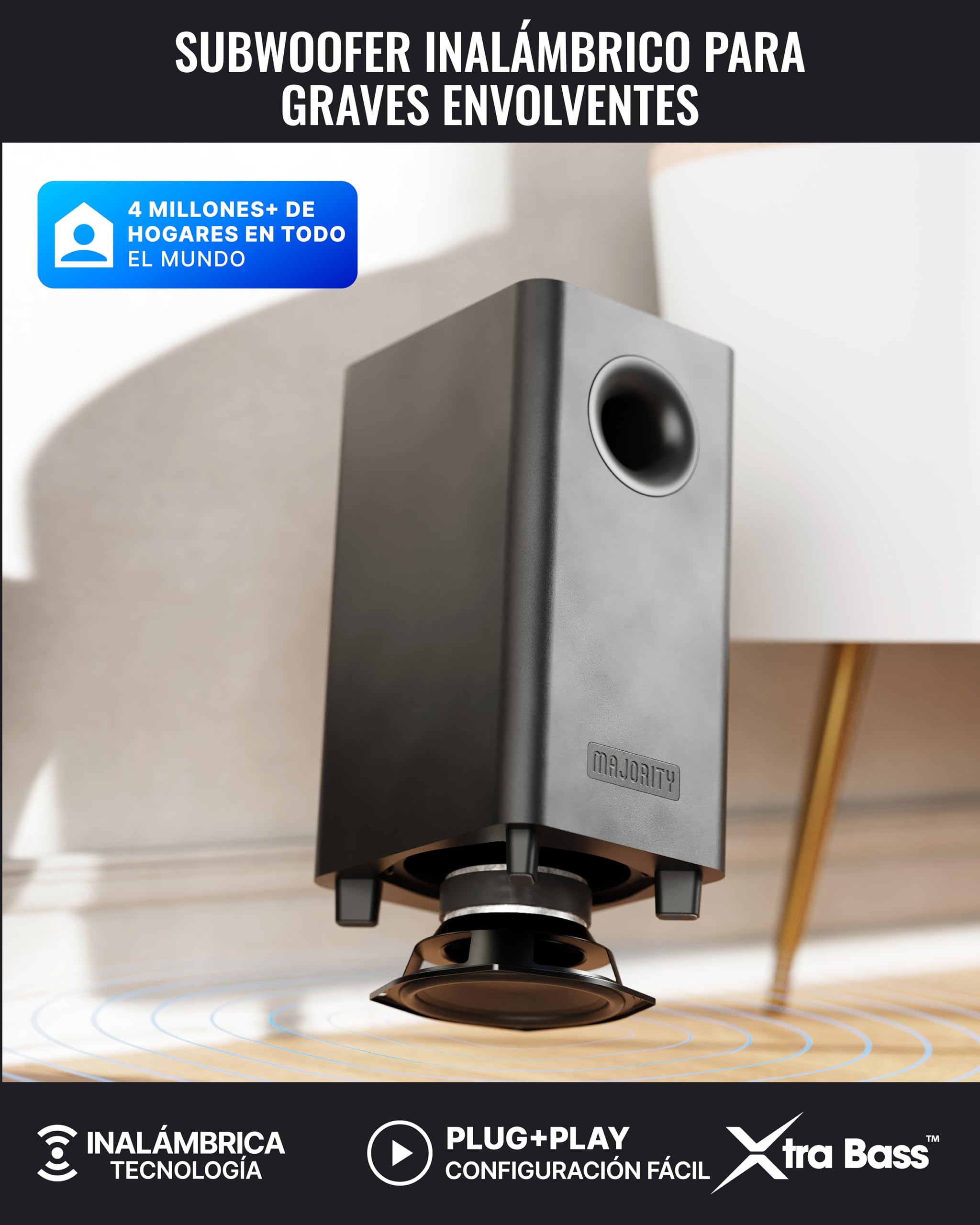 MAJORITY Bowfell Axis Atmos Barra de Sonido TV | 200W Home Cinema Soundbar con Subwoofer | 2.1 Dolby Atmos Altavoces para TV con HDMI eARC | Barra de Sonido PC Bluetooth 5.3 | Teatro en Casa Sound Bar