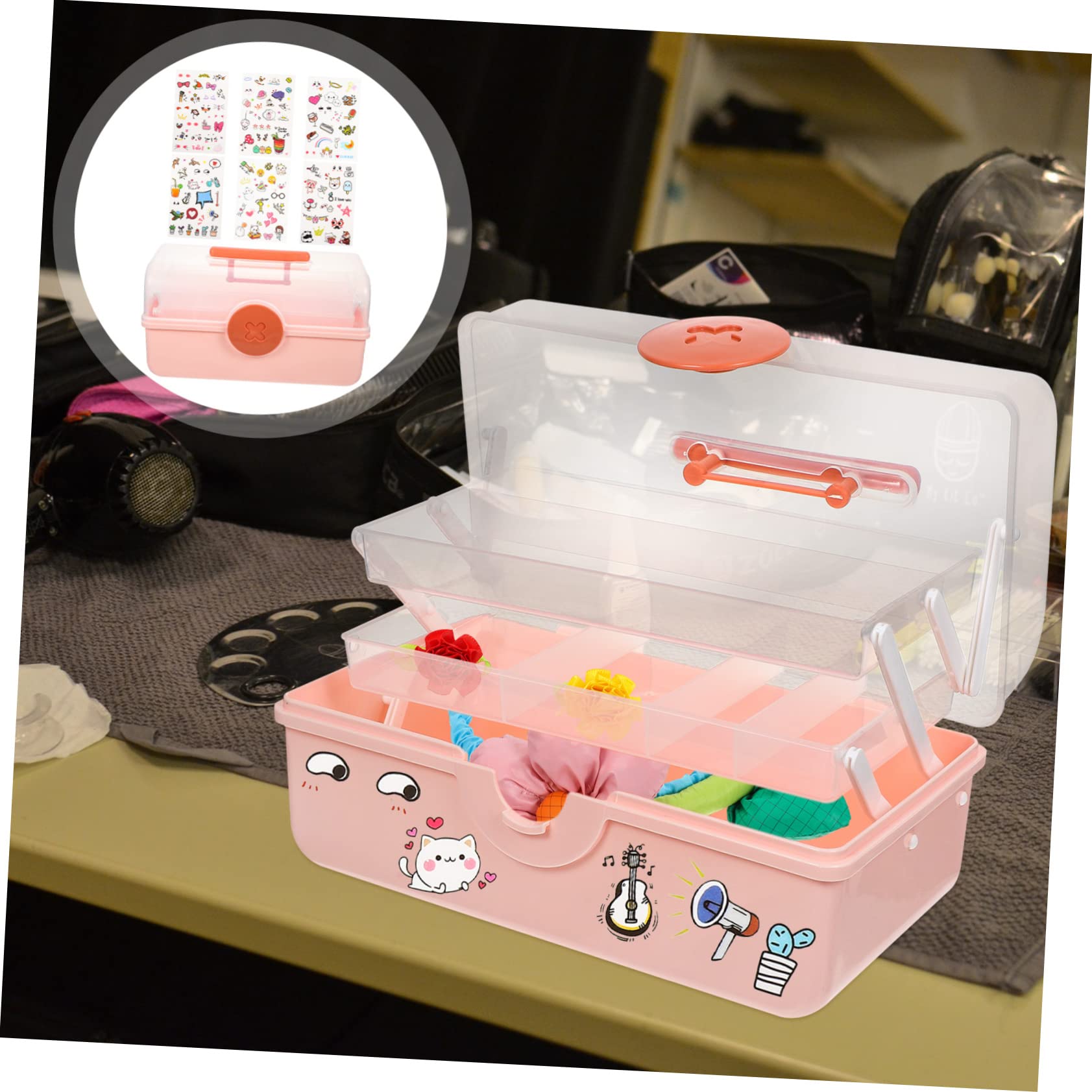 CALLARON Caja De Almacenamiento Para Accesorios De Pelo Organizador De Múltiples Para Guardar Pinzas y Gomas Joyero Para Tocados De Niña Estuche De Almacenamiento Para Accesorios De