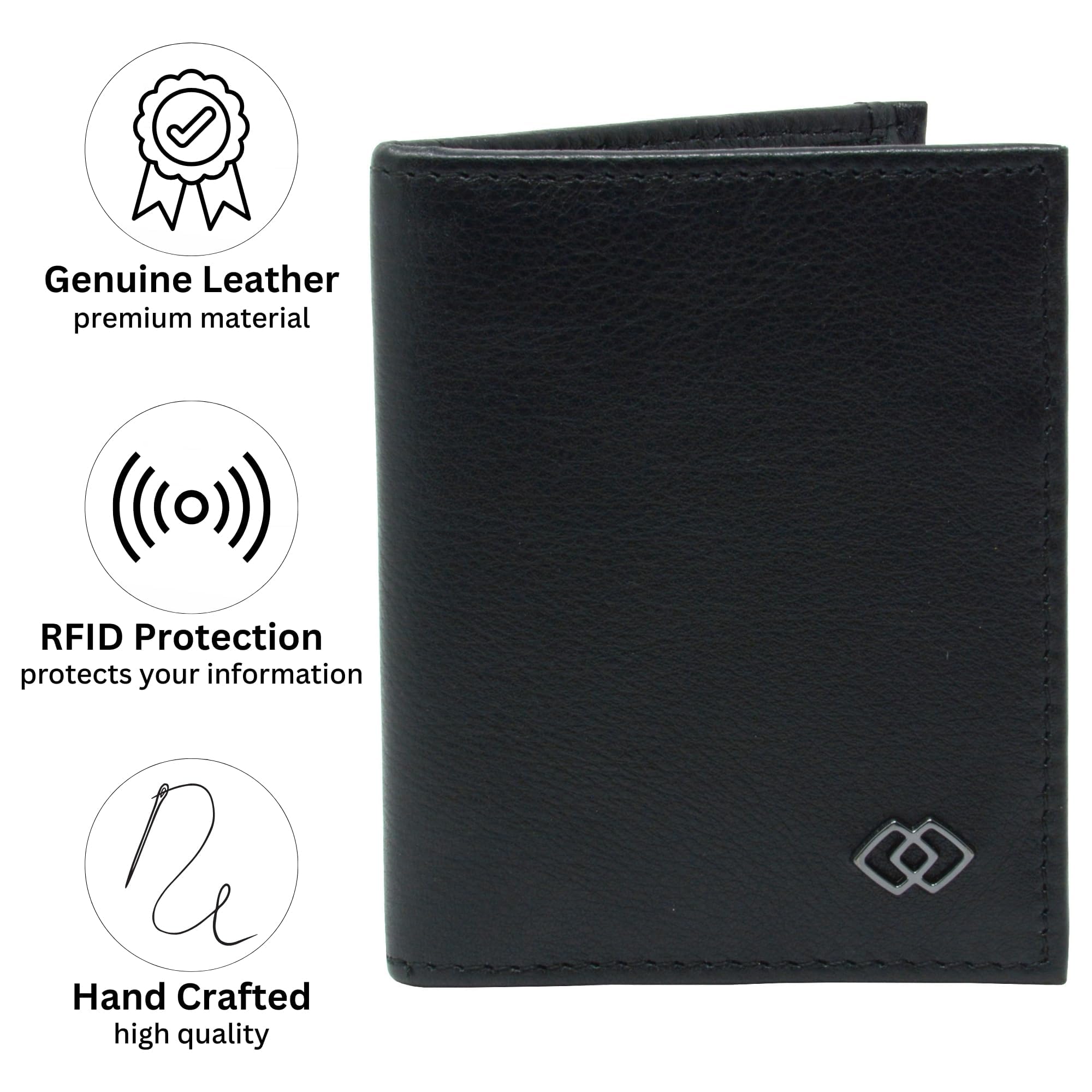 alpine swiss Cartera de doble diamante RFID para tarjetas de visita