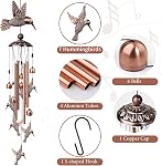 35 Chimes à vent de colibris de pouce pour jardin extérieur, Chimes de vent en cuivre fabriqués à la main pour l'extérieur