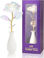 Presentes de Dia das Mães para mulheres, avó, aniversário, namorada, galáxia, rosa, flores para sempre, com base em vaso, rosas de cristal eterno, presentes de dia dos namorados para avó, esposa, irmã