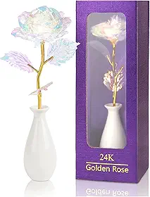 Presentes de Dia das Mães para mulheres, avó, aniversário, namorada, galáxia, rosa, flores para sempre, com base em vaso, rosas de cristal eterno, presentes de dia dos namorados para avó, esposa, irmã
