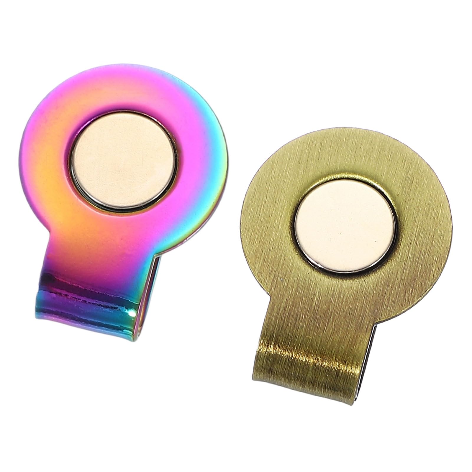 PATIKIL Golf Hat Clip, 2 Pack Metal Cap Clamp with Magnetic Removable Ball Marker Holder Golf Accessories for (Women & Men), Iridescent,Bronze