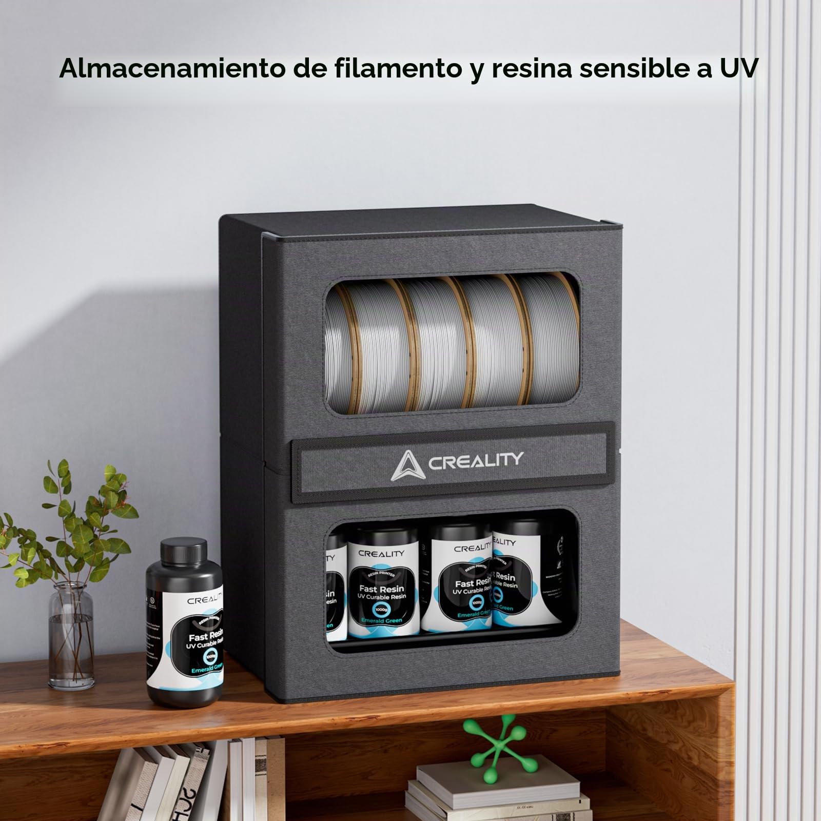 Creality Caja de almacenamiento de filamentos, secador de filamentos 3D con cierre magnético, resistente a la humedad y a prueba de humedad, gran capacidad, fácil acceso