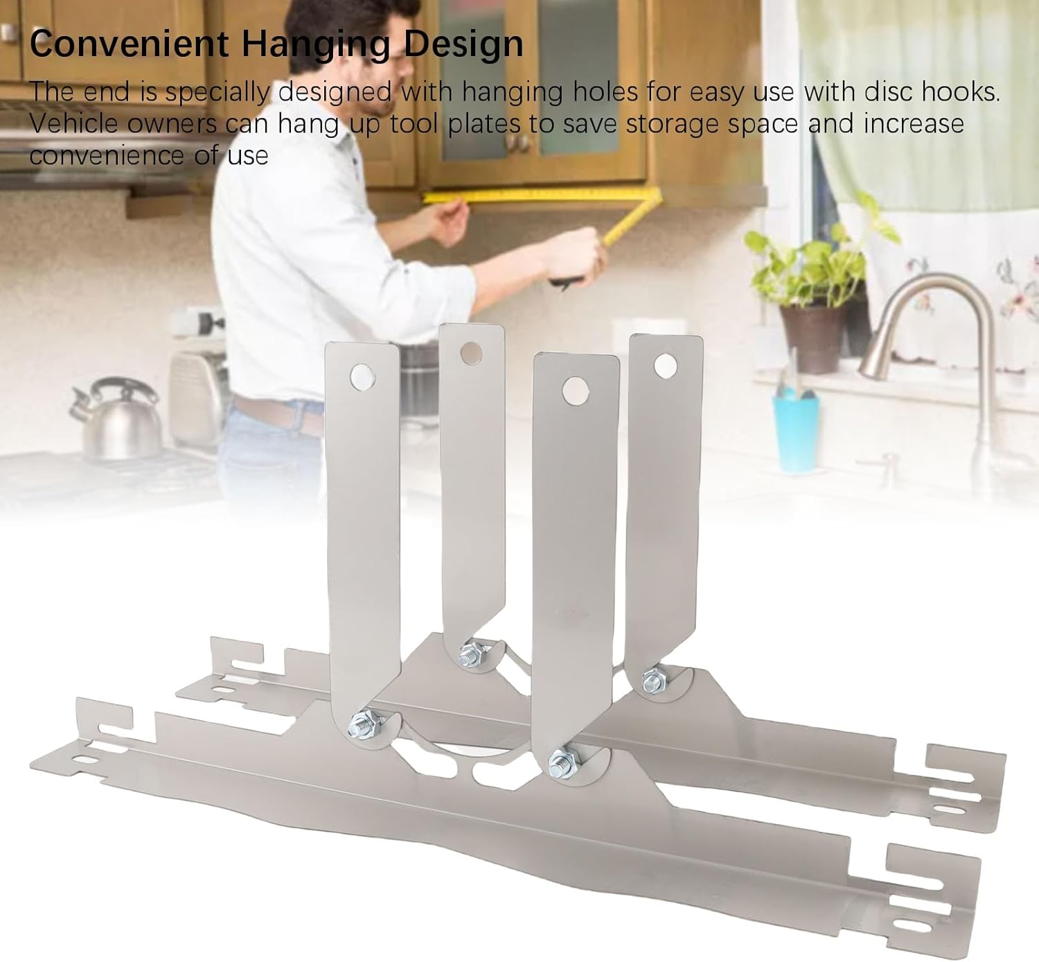 Walfront 2PCS Wheel Alignment Tool Toe Alignment Plates with Extension Brackets for Car Off Road Motorcycle UTV ATV Alloy Steel Universal Hole