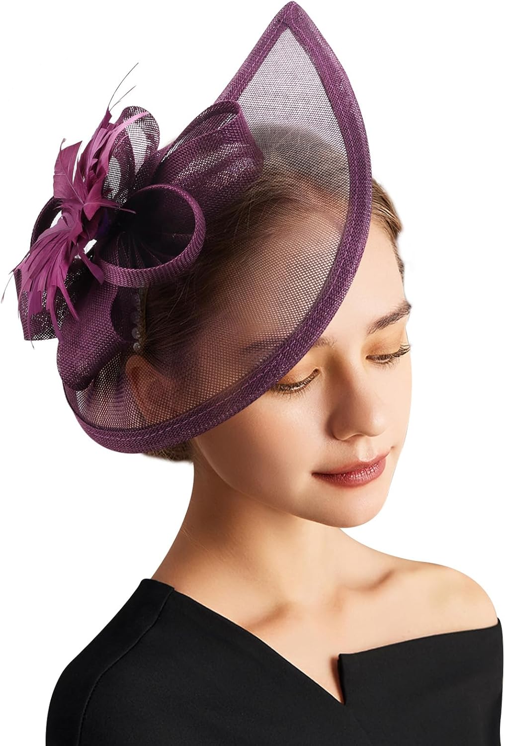 DRESHOW Women Fascinator Hats Tea Party Hat Vintage Pillbox Hat Headband for Cocktail
