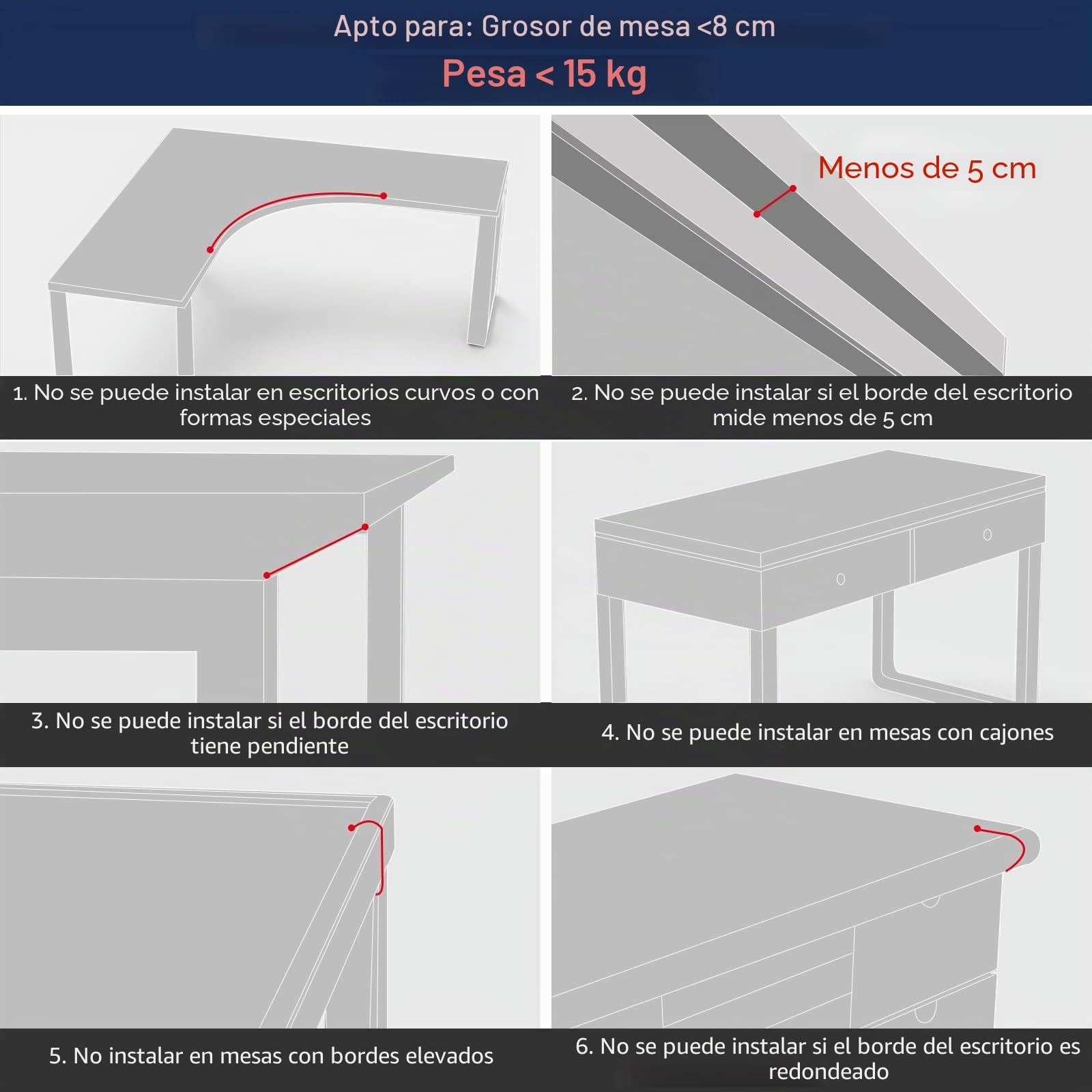 VAYDEER Extensión ergonómica de escritorio, extension de escritorio, soporte abrazadera para ratón, bandeja para teclado, estante para reposabrazos, extensión de escritorio para computadora(negro)