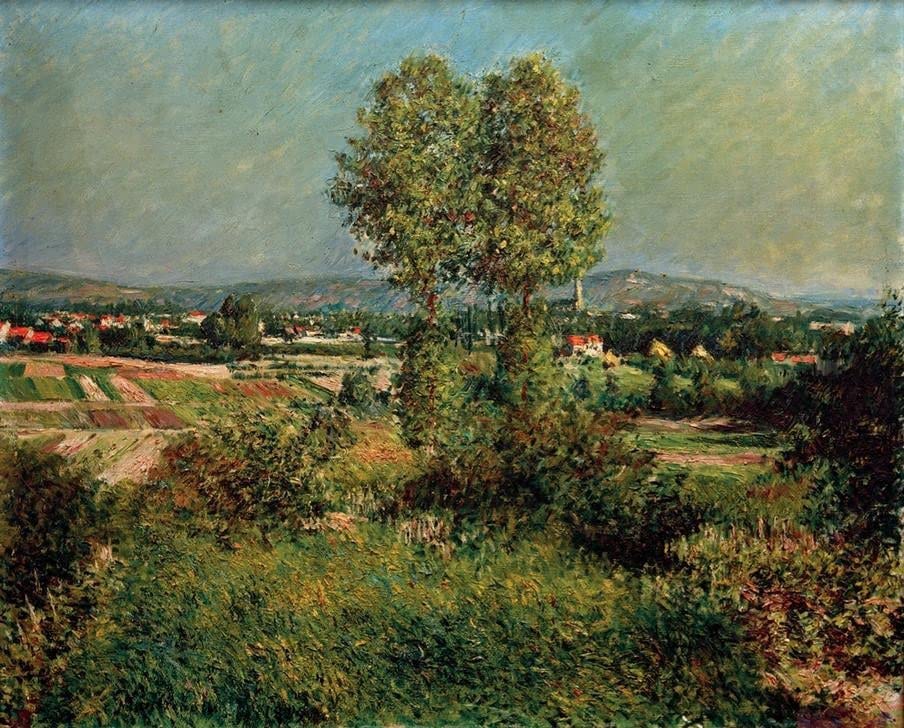 Toile Paysage à Argenteuil Caillebotte reproduction d'art haute définition