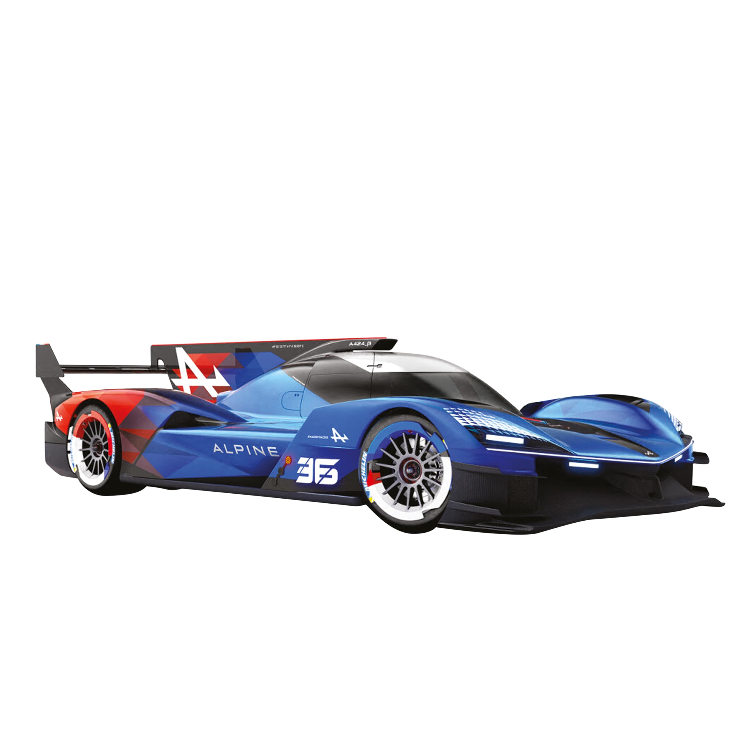 TURBO CHALLENGE - Alpine A424 Hypercar - Oficjalna Licencja - 099235 - Samochód zdalnie sterowany - Niebieski - 1/16 - Gotowy do jazdy - Plastik - Zabawka dla dziecka - Oficjalna Licencja - Od 6 lat