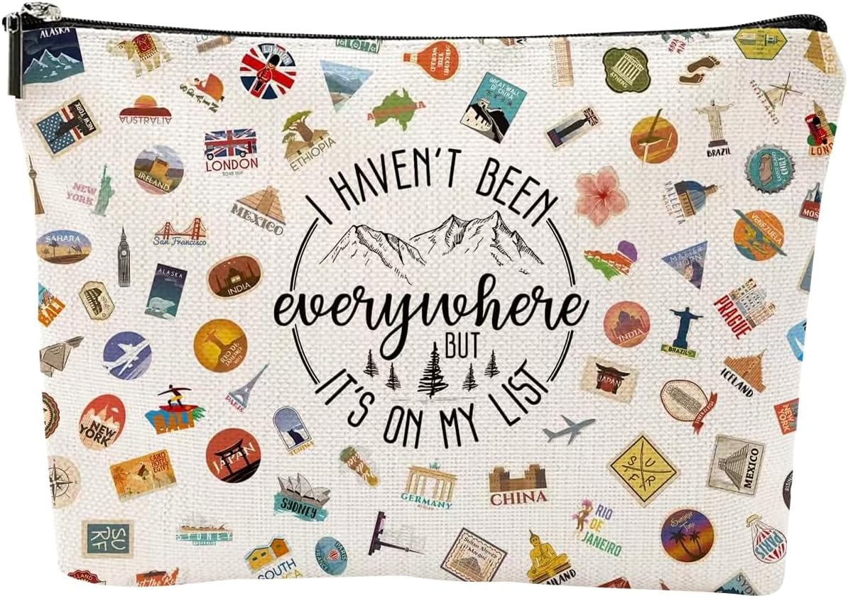 World Traveler Cosmetic Bag, Adventure Makeup Bag Travel...