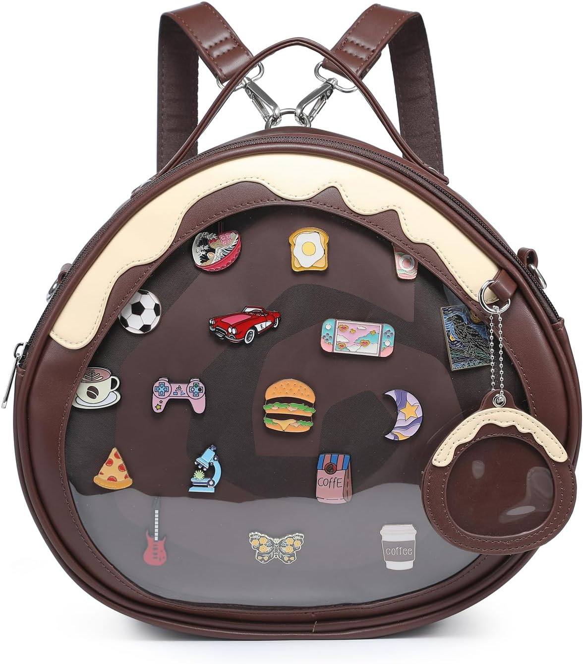 CHERRY SAUCE Ita Bag Multi-Purpose Backpack Crossbody Satchel Purse Kawaii Pin Display