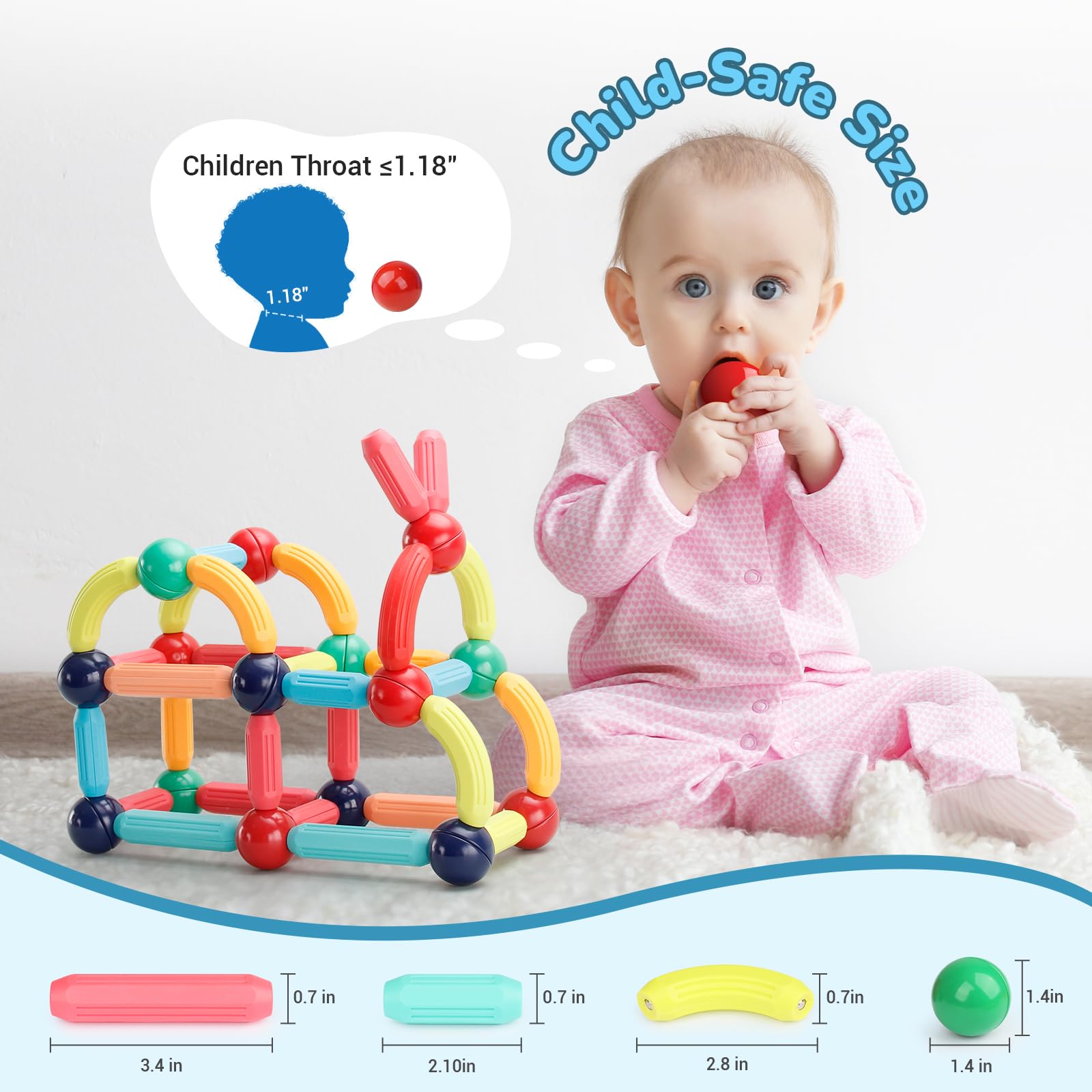 Paaxido Magnetic Building Blocks - STEM Learning Toys for Kids 3+, Montessori Sensory Toys with Stronger Magnets, Creative Construction Kit Gift for Boys & Girls