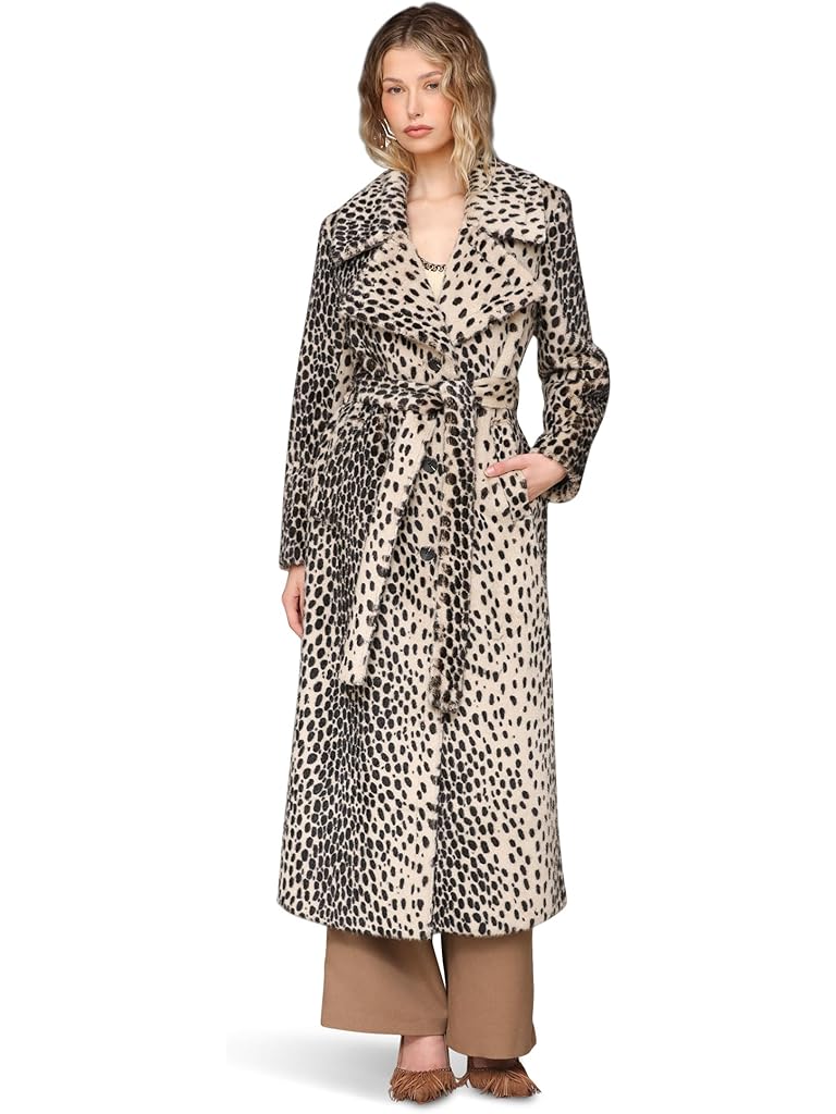 Black Avec Les Filles Maxi Faux Shearling Coat