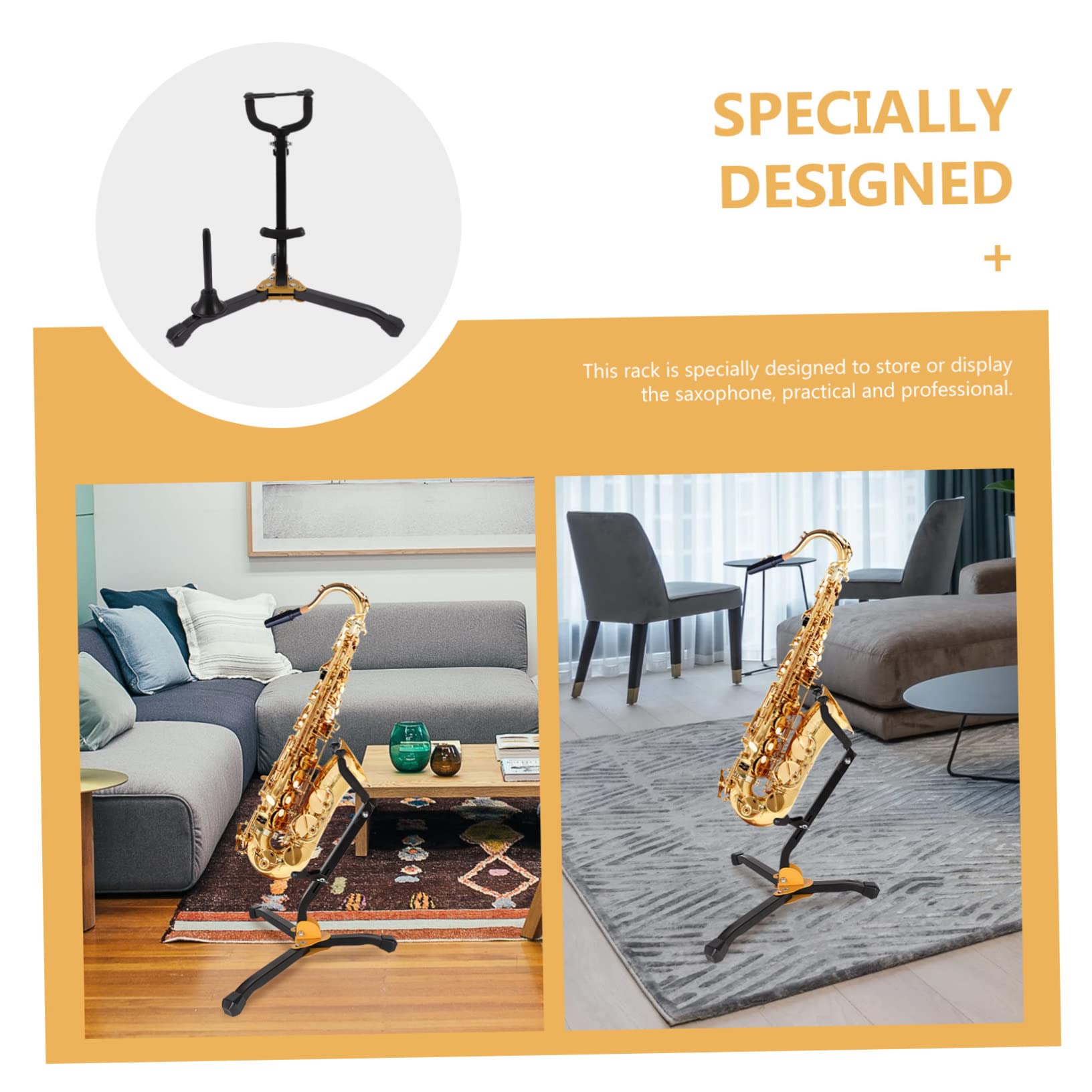 ifundom Supporto per Sassofono Tenore Supporto Pieghevole in Ferro Accessorio per Sassofono Espositore Stabile per Case e Negozi di Strumenti Musicali