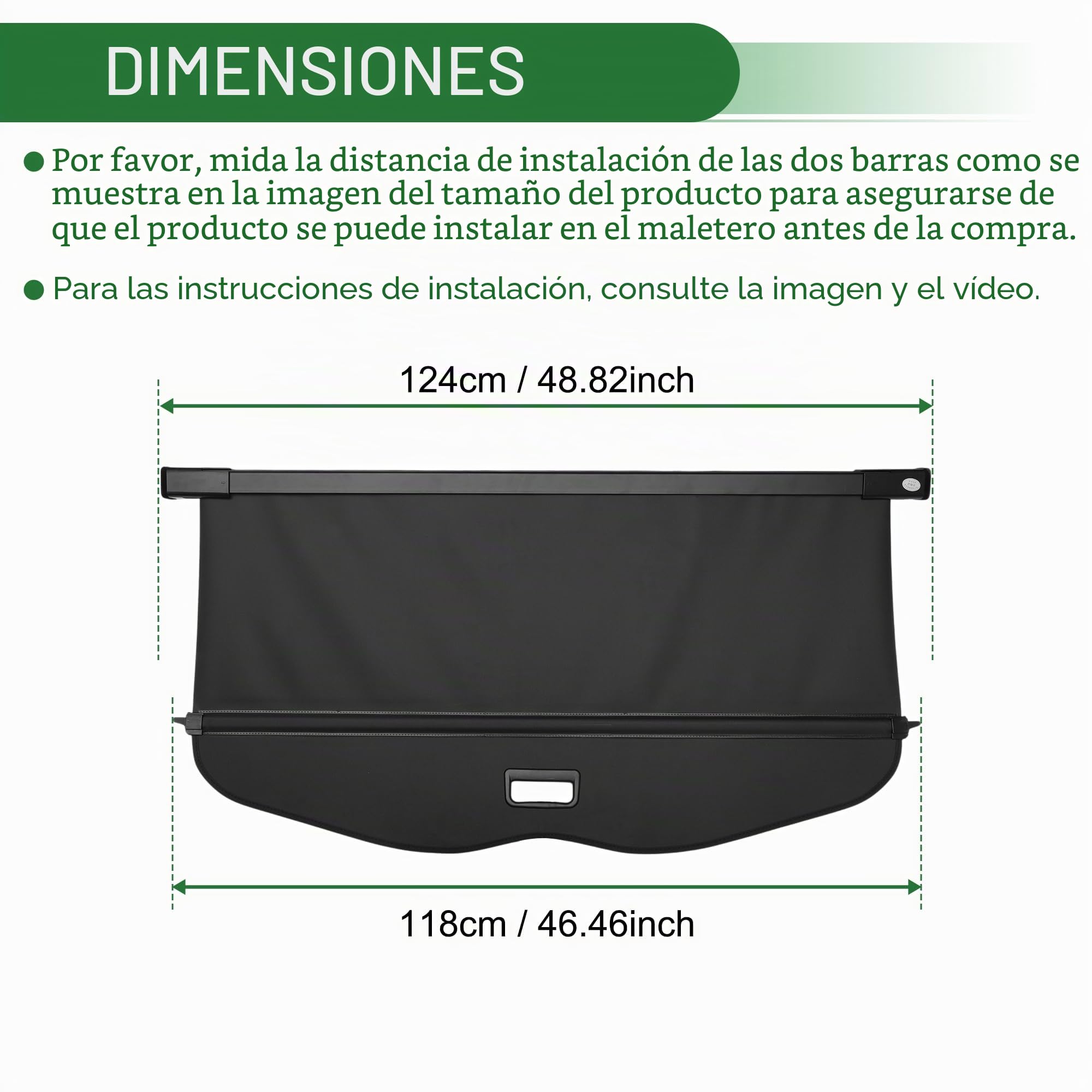 Motoforti Cubierta Retráctil Para Maletero Para Mercedes Clase B W246 11-18 | Color Negro Brillante, Material Aleación De Aluminio Y Lona, Tamaño 124 Cm Y 118 Cm, Para B180 B200 B260