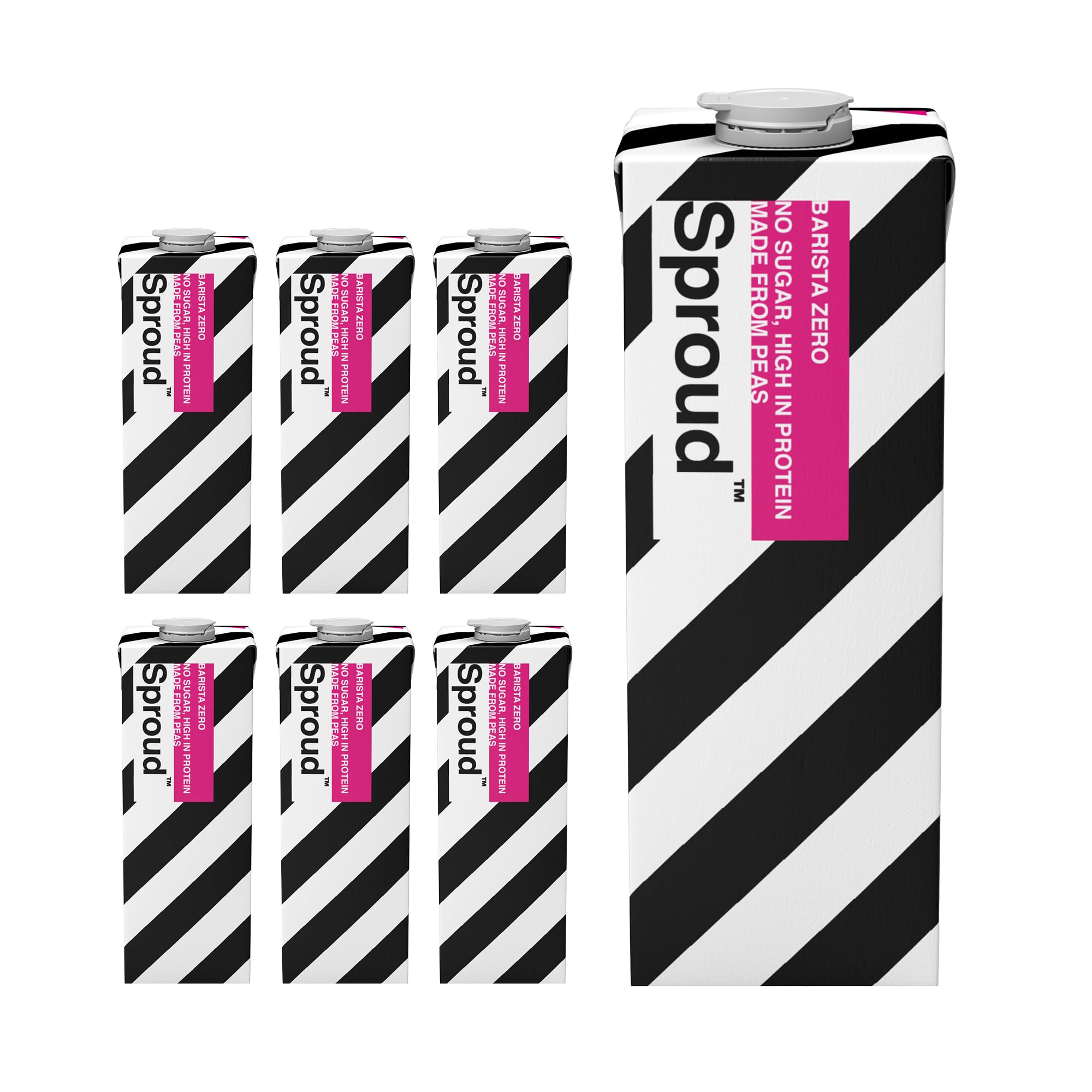 SPROUD - Plant-Based Milk, No Sugar, Low Carb, High Protein, Long Life, Powered by Peas, Rich, Foamy and Easy to Froth (Barista Zero) (6 x 1L)