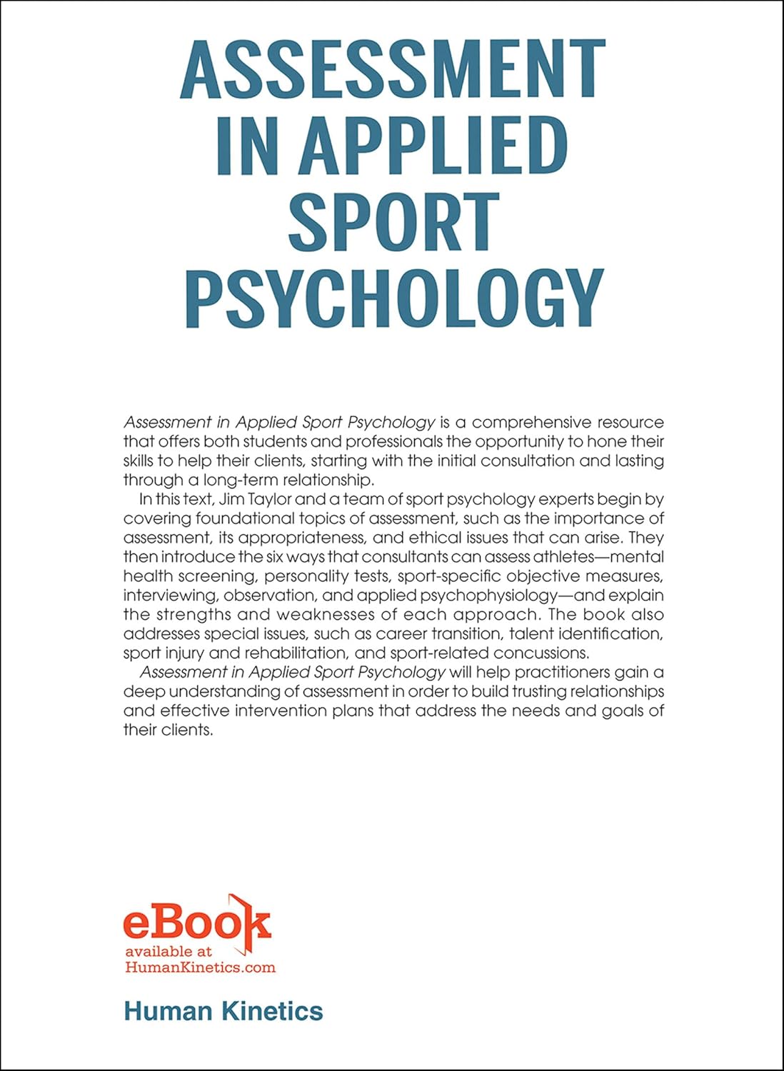 Assessment in Applied Sport Psychology      First Edition