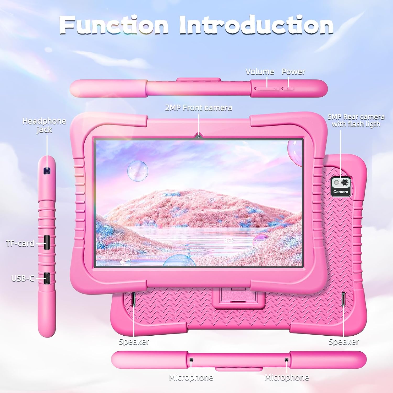 SGIN 10 Inch Tablet, 4GB RAM 128GB ROM, Android 13 Tablet, Octa-Core 2.0Ghz Processor, 1280 * 800 IPS, 2MP+8MP Camera, 6000mAh, GPS, WiFi, Bluetooth (Red) - Image 7