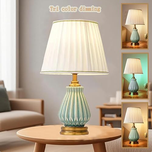 Miniatura 4 de Lámpara de mesa de 17 pulgadas, lámpara minimalista regulable de 3 vías para sala de estar, mesita de noche retro, lámparas tradicionales,