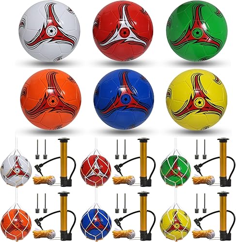 Youlina Paquete de 6 pelotas de fútbol de Navidad desinfladas con bomba, pelotas de fútbol a granel, pelotas de fútbol clásicas con bolsa deportiva disponible en Yaxa Guatemala