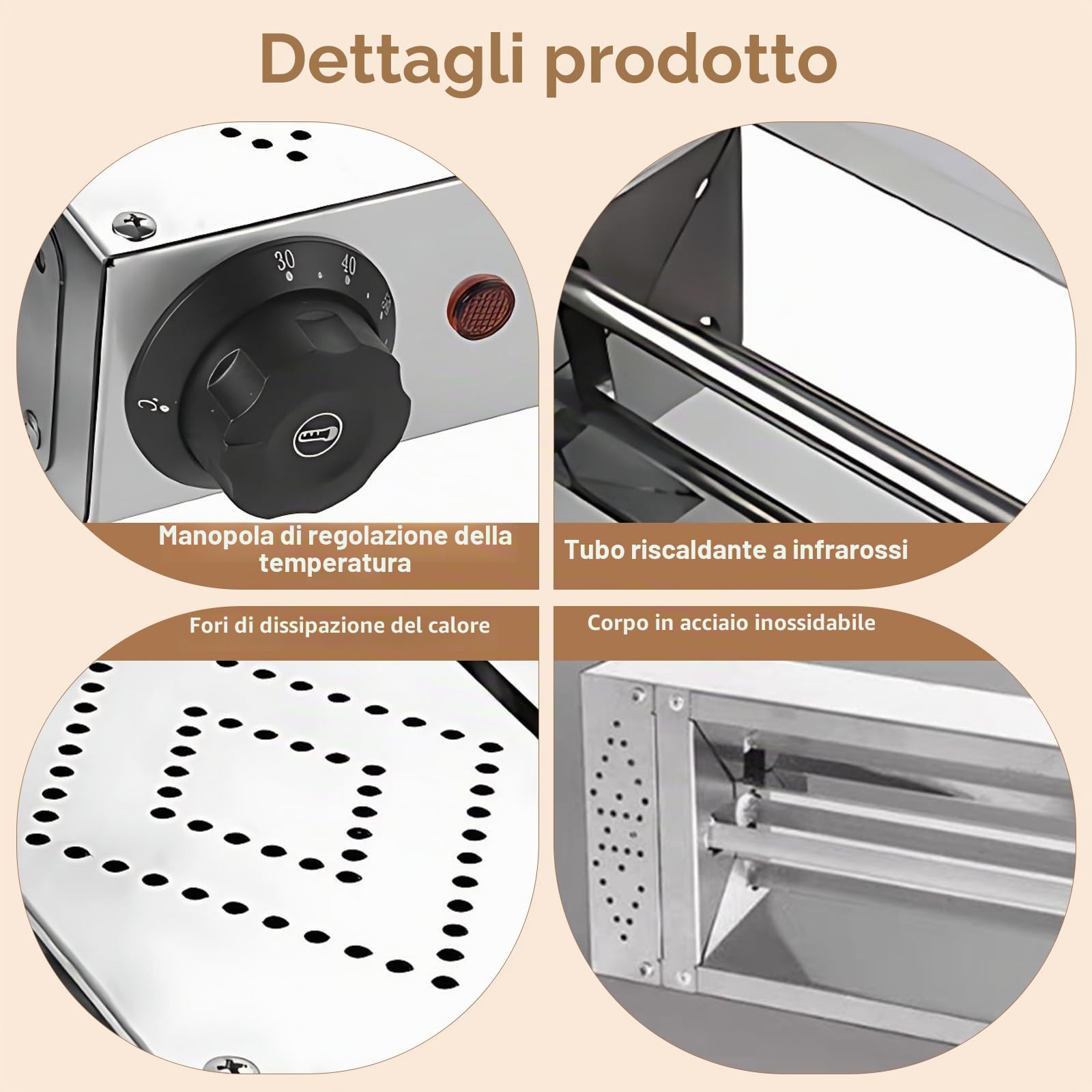 Lampada Riscaldante per Alimenti Temperatura Regolabile(1pc,60cm) | Sospeso Lampade Scaldavivande Cucina, Lampade Riscaldanti per Cucina, Ristoranti, Hotel a Buffet Acciaio Inossidabile