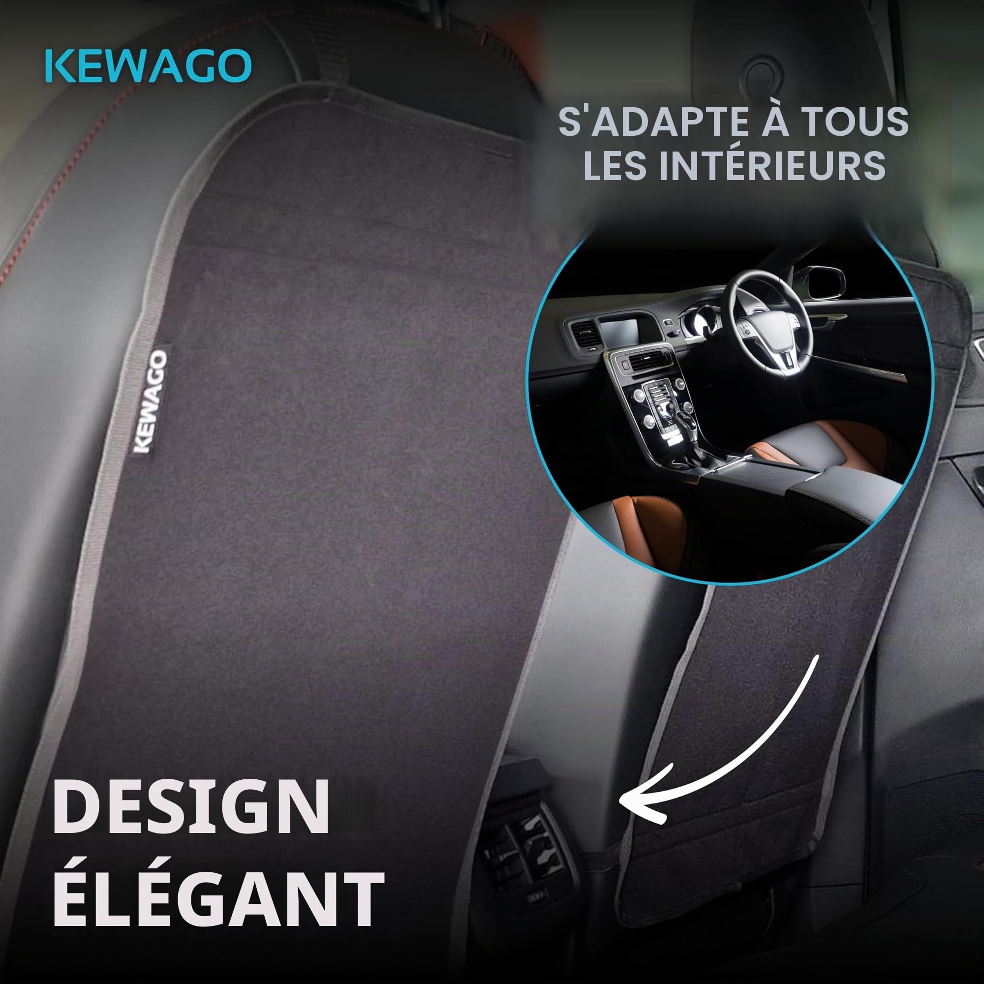 Grande protection de dossier de siège auto Anti-salissure et haut de gamme