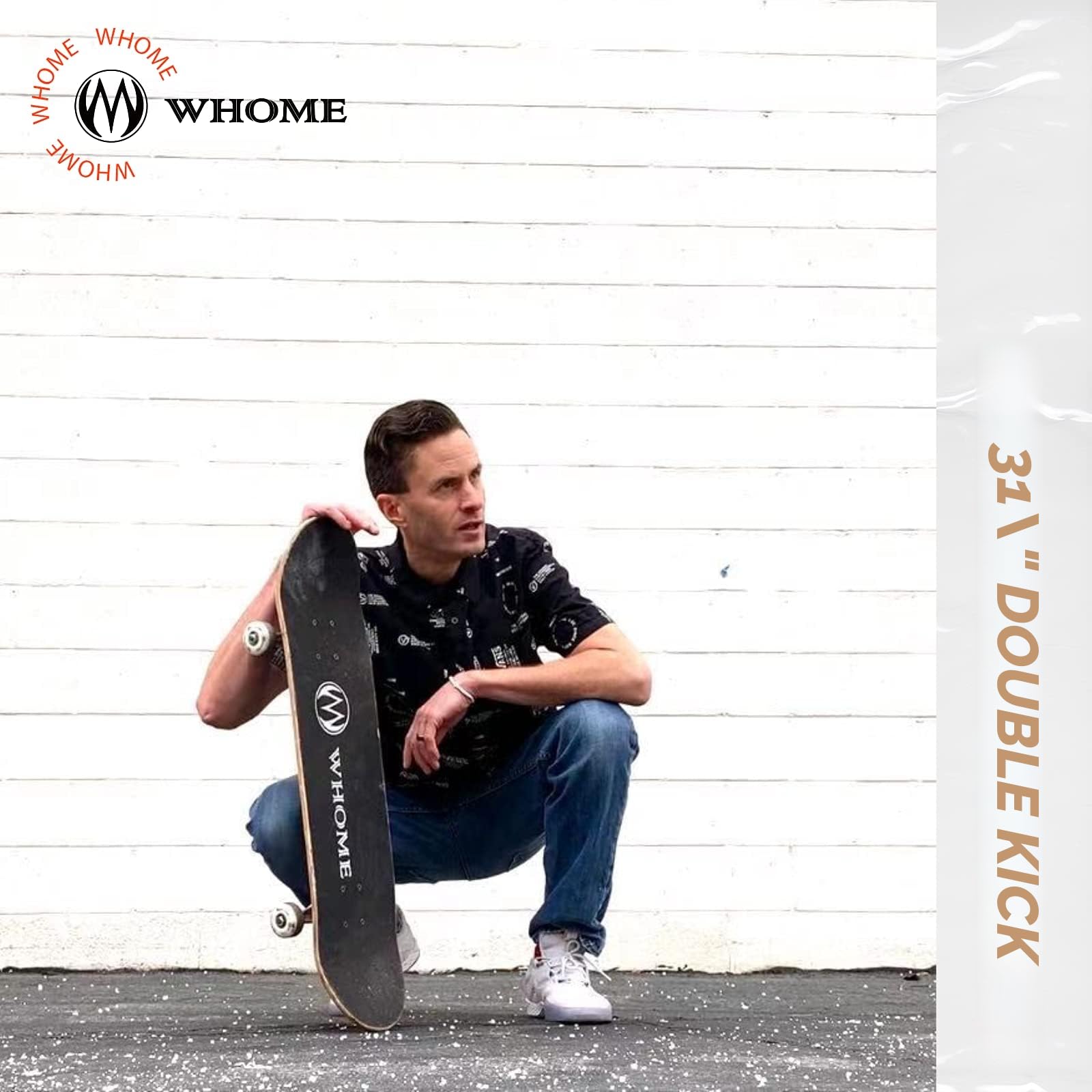 WHOME Pro Skateboards Komplett für Erwachsene/Kinder Mädchen/Jungen Anfänger/Profi - 31 x 8 Zoll Standard 8-Fach Alpine Ahorn Deck ABEC-9 inkl. T-Tool