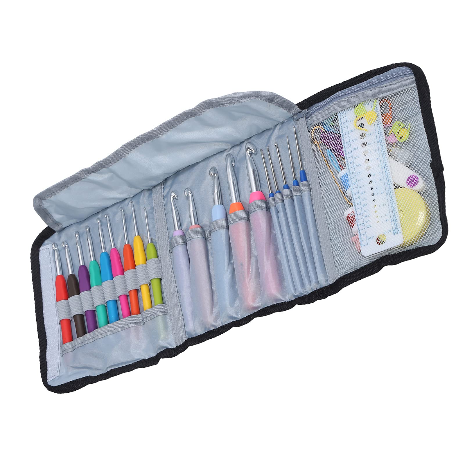 Ganchos de ganchillo, aguja para suéter extendida, utensilios de tejido con mango suave de colores para amantes de la artesanía