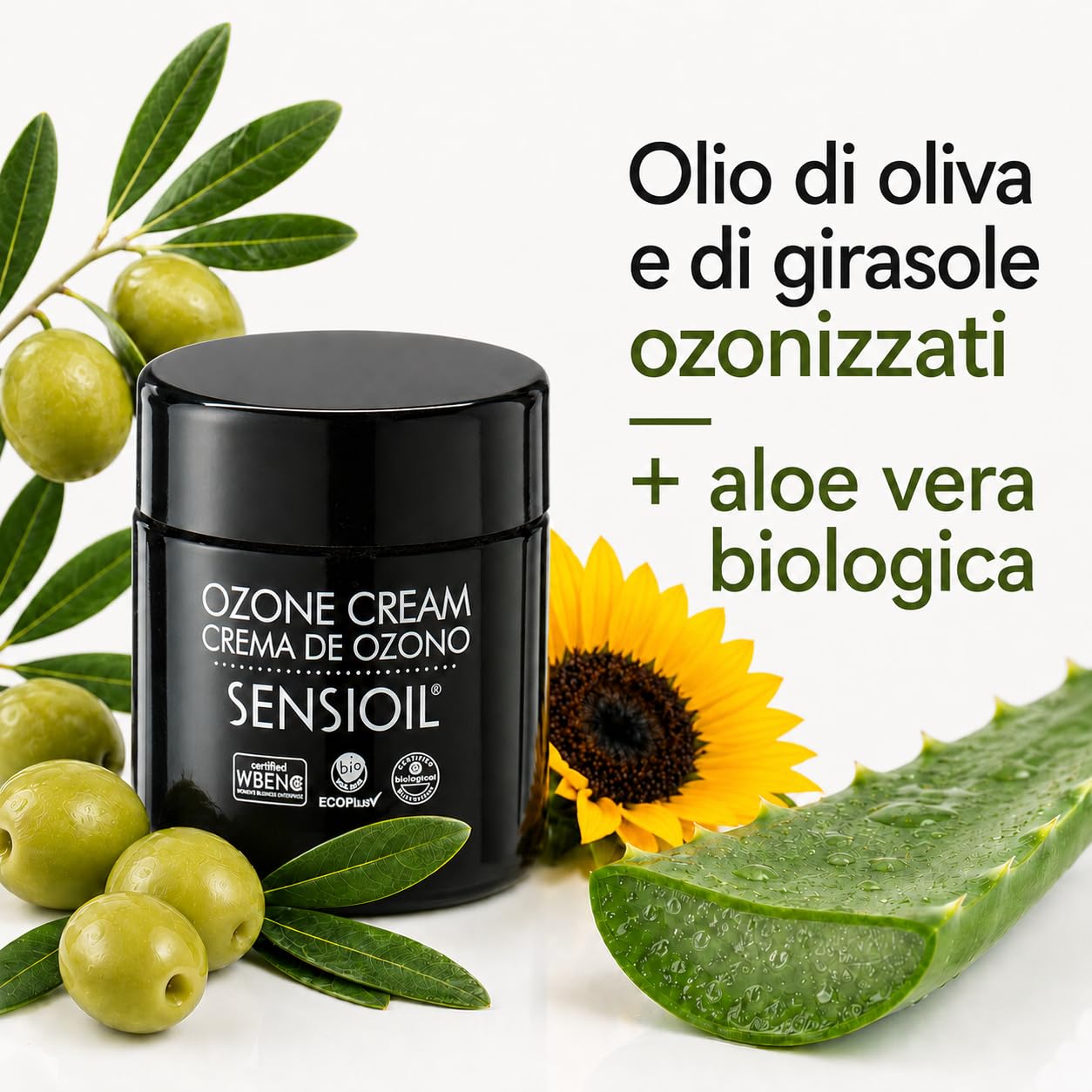 OZOLABS | CREMA DI OZONO | Crema viso a base di oli biologici ozonizzati | Anti-Rughe, Ossigenanti, Nutrienti | ISO 9001 | 50 cc