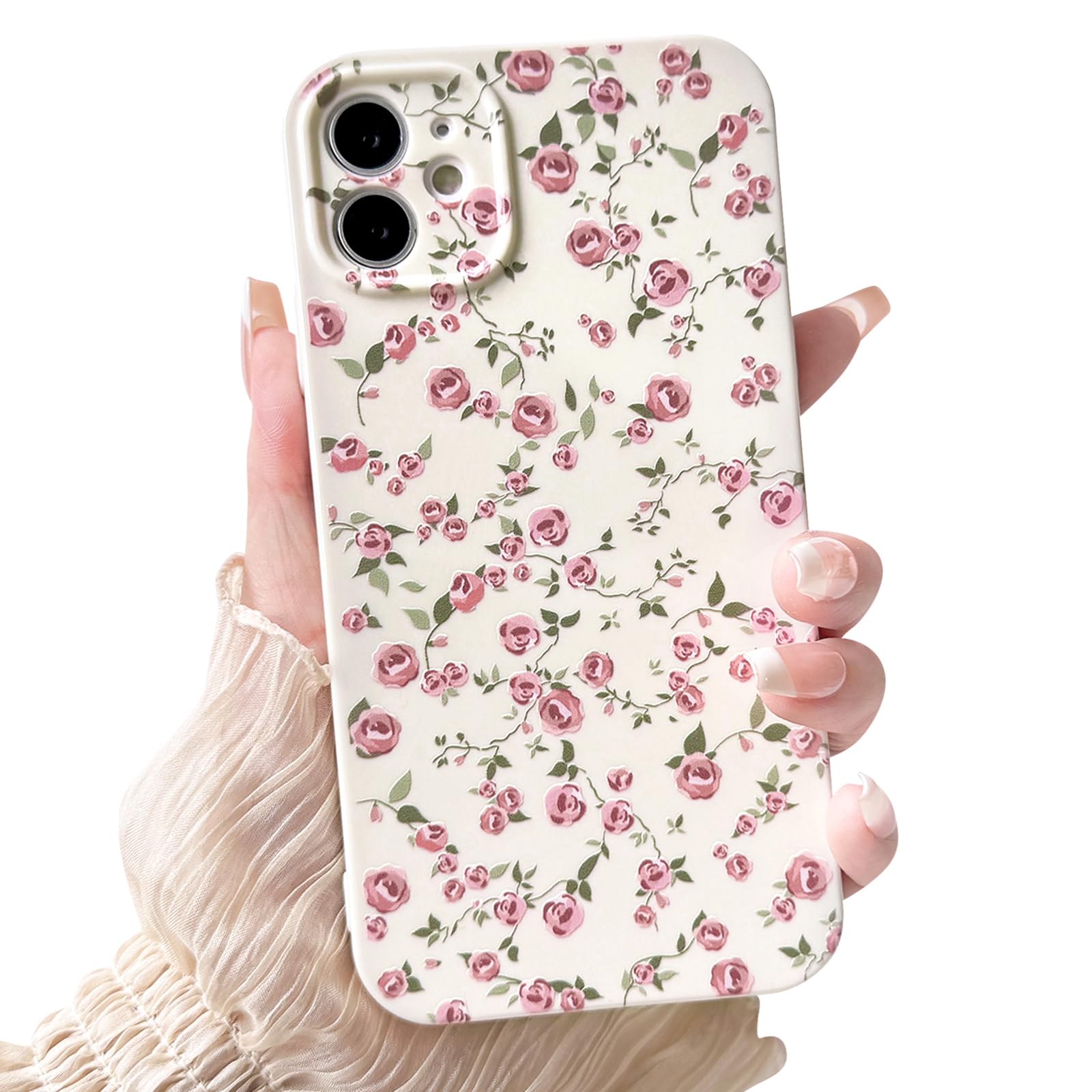 NITITOP Compatible with iPhone 11 Case Cute Flower for Women Girls Floral Rose Design Vintage Shockproof Soft Girly Slim TPU Fashion Protective Phone