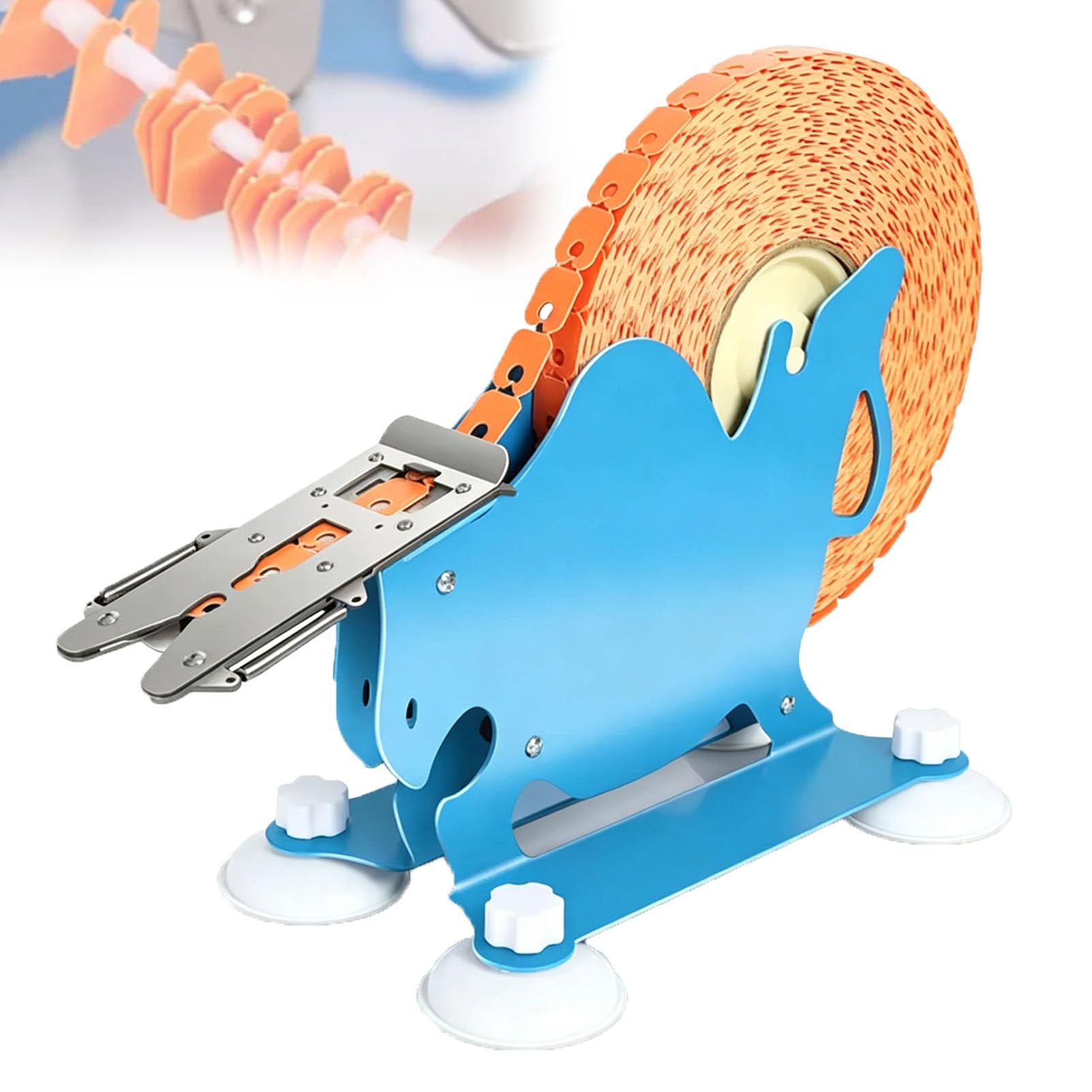 Pfps Multicolor Manual Bread Bag Clip Sealer Machine, With 1 Roll Clasps & 4 Suction Cups, Stainless Steel Clamping Sealer For Cookie & Bread Bags
