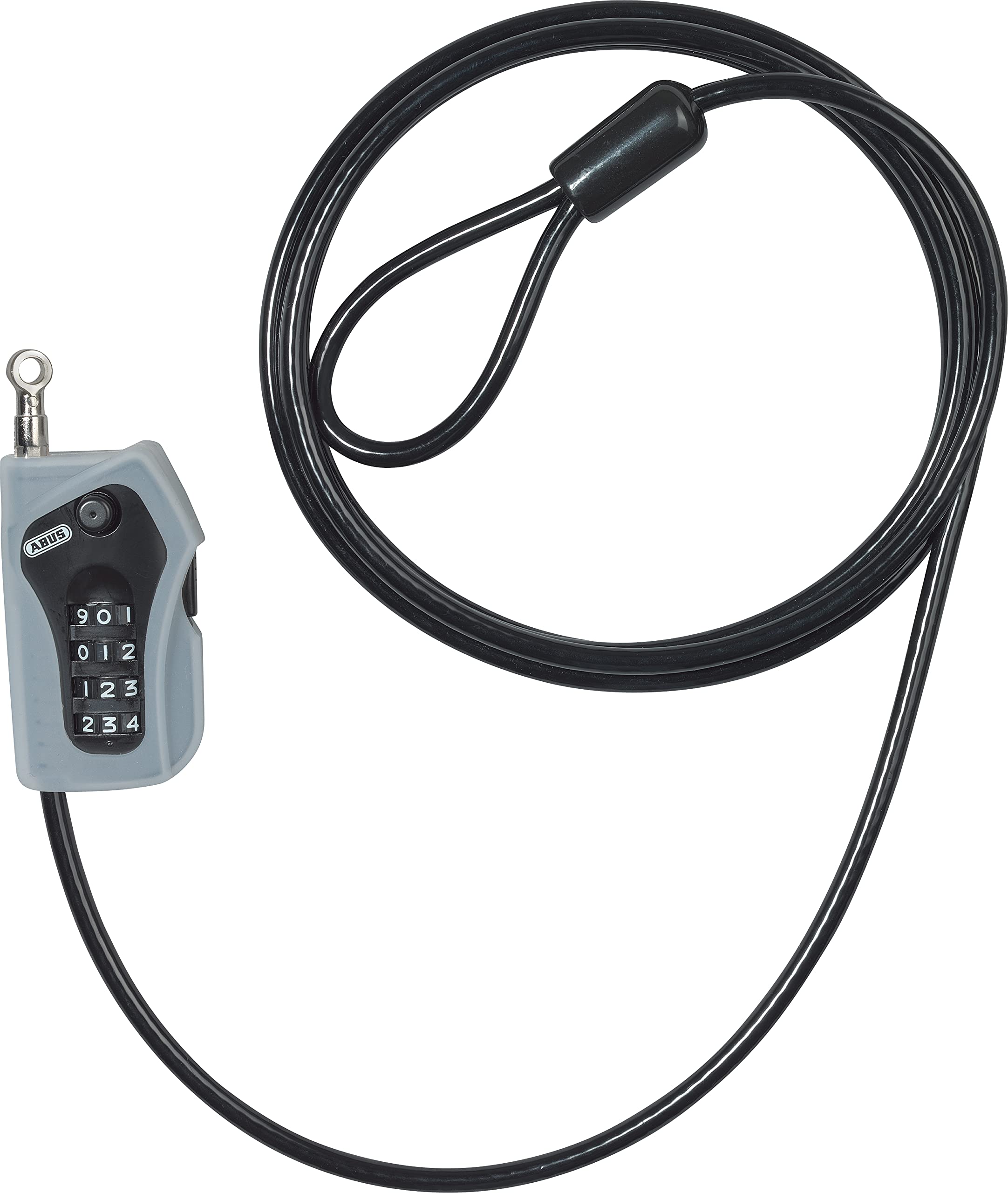 ABUS Zusatzsicherung Combiloop 205/200 - Kabelschloss zur Sicherung von Skiern, Kinderwagen, Helmen - 2 Meter Stahlkabel & Spezialschloss Combiflex 2503/120-120 cm Stahlkabel - Schwarz