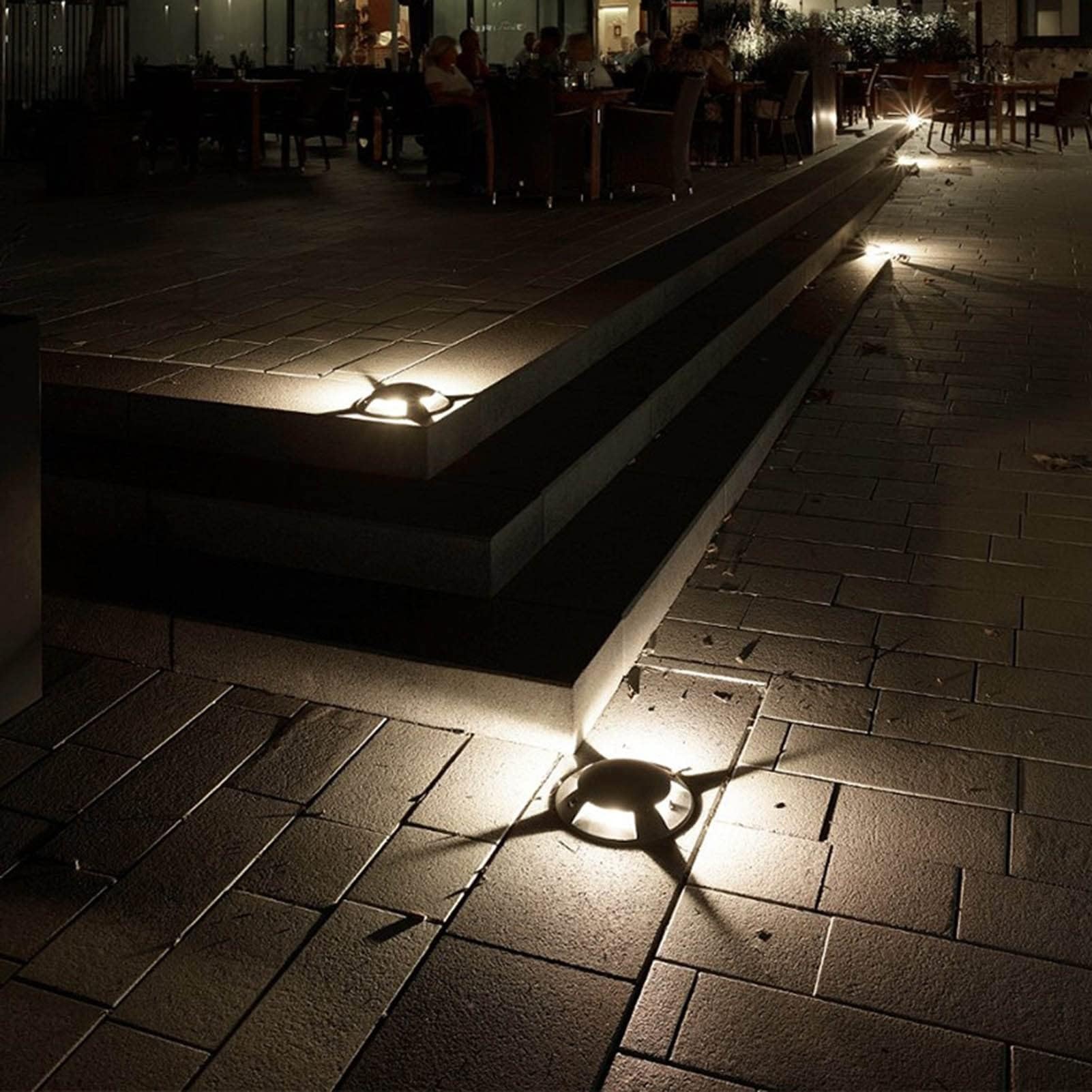 Generisch Lampa ogrodowa LED, wodoszczelny reflektor LED do zabudowy w podłodze, IP65, lampa do zabudowy w ogrodzie i na ścieżkach, 3 W, czerwona i 12 W niebieska – oświetlenie zewnętrzne dla