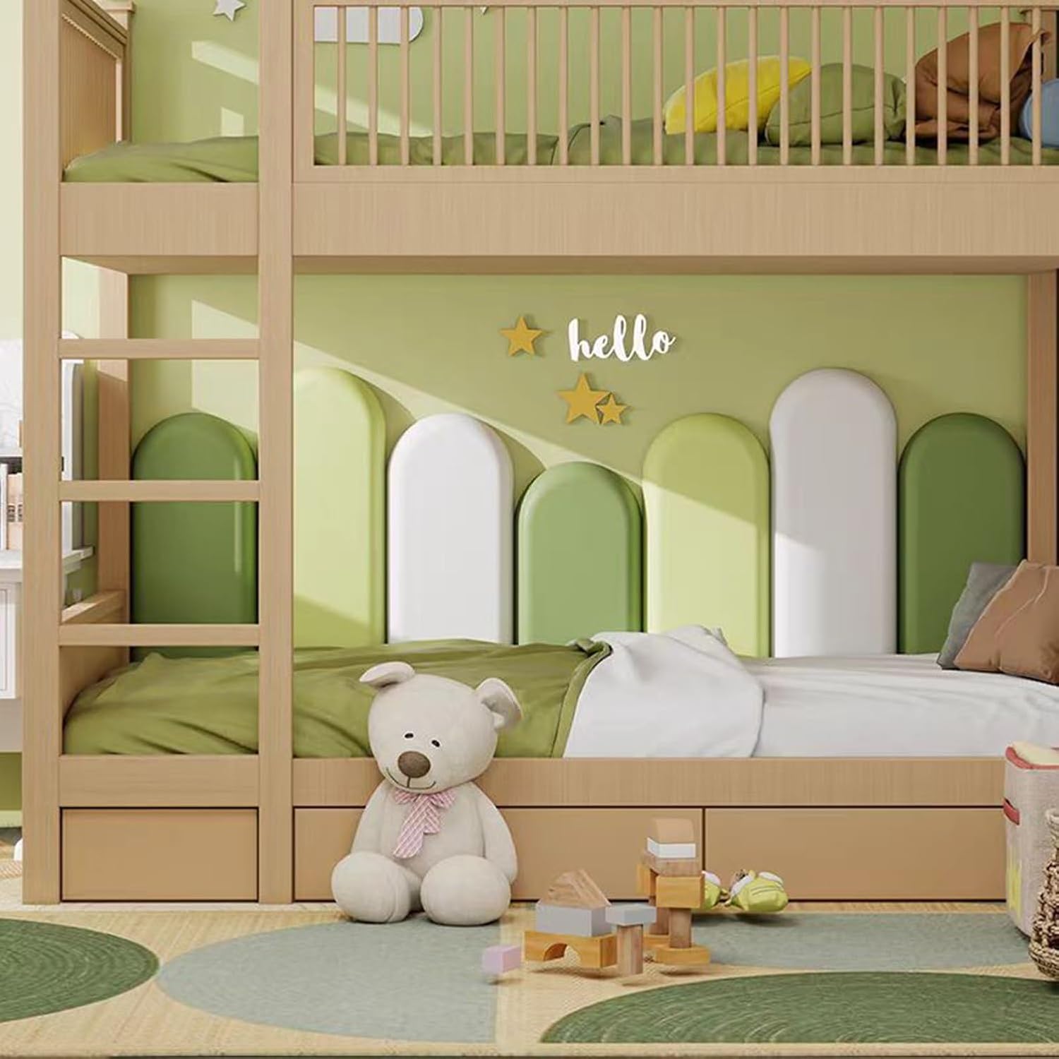 子供用衝突防止壁パッド、3D PU パッド入り壁パネル 自己粘着性、布張りのヘッドボードパネル 壁掛け式 のために 寝室 プレイルー