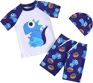 Schwimmshirt Baby 74 Kleinkind Badeanzug Jungen 3-teiliges Schwimmset für Jungen Kurzarm Schwimmshirt für Jungen Badehose für Jungen Rashguard Badeanzüge Babybadehosen für Jungen