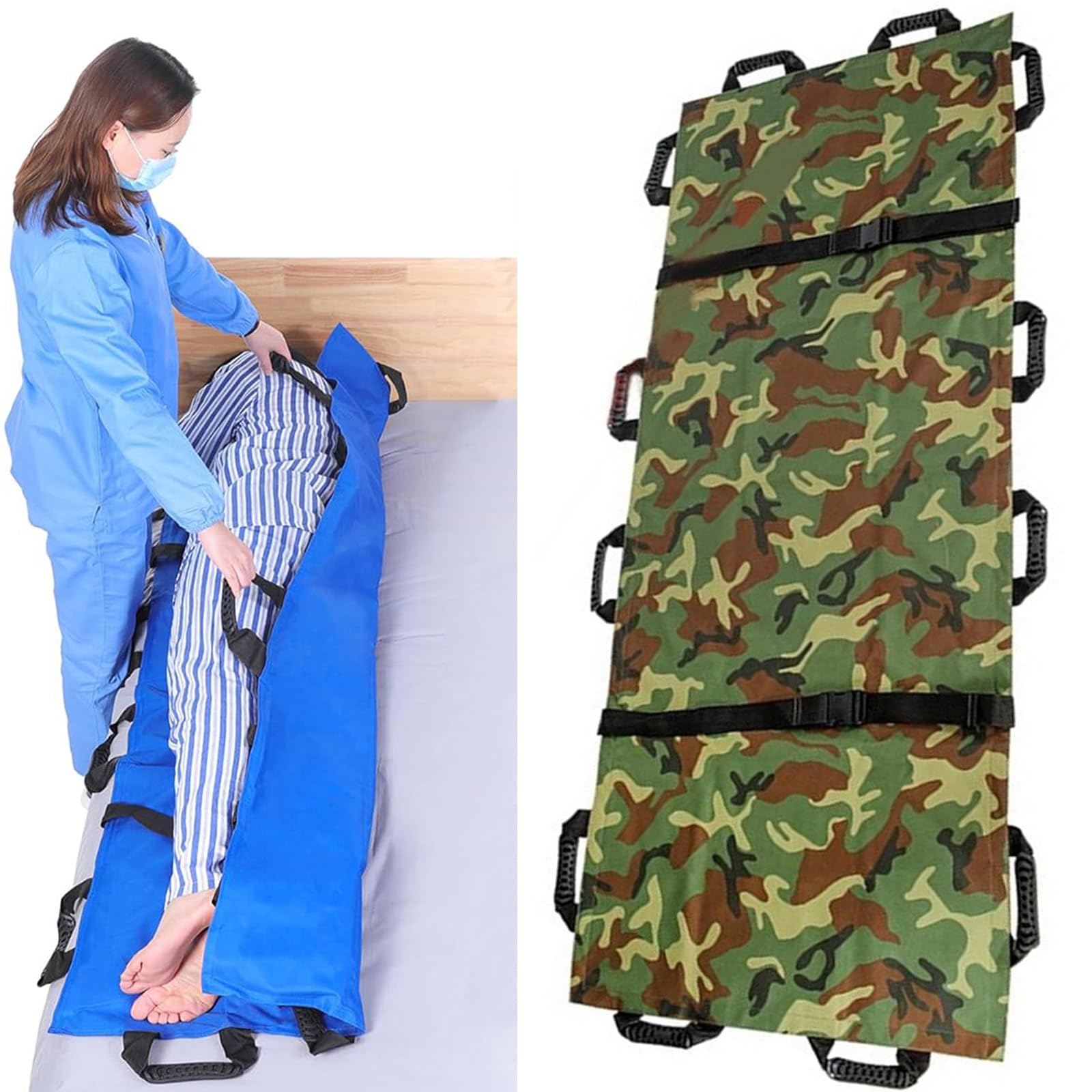 Générique CivièRe Portable Pliable Brancard Portable Pliable avec 12 PoignéEs en Mousse De Caoutchouc Urgence MéDicale Brancard LéGer pour Le Transport De Patients Et d'animaux