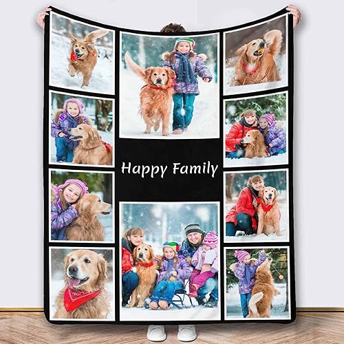 Miniatura 10 de FnprtMo Manta de fotos personalizada, manta personalizada con 1 fotos, mantas de memoria con imágenes, regalos para niños, adultos y bebés