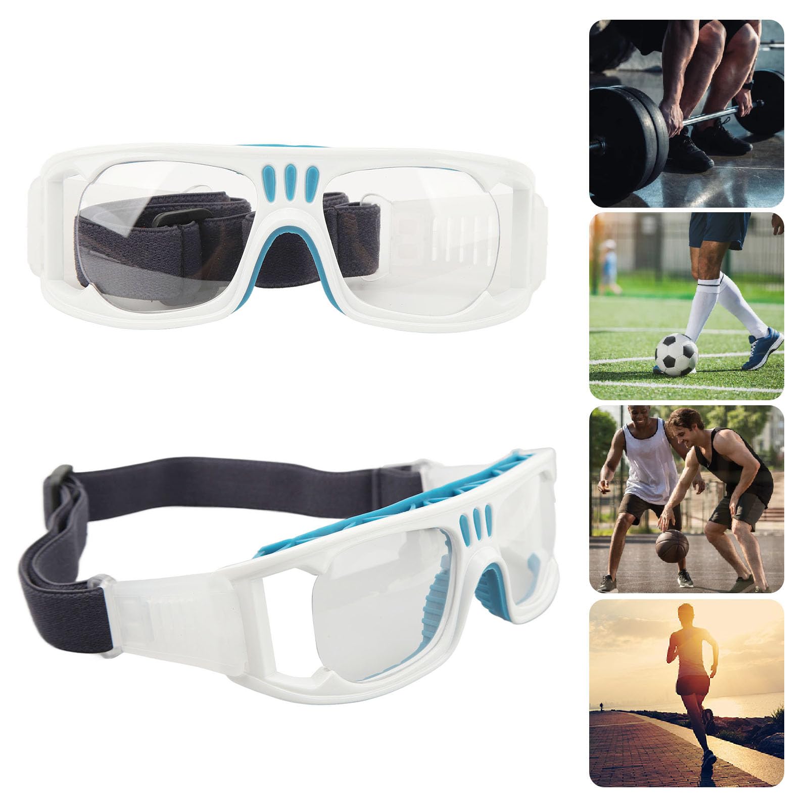 Lunettes De Sport Riloer - Protection Polycarbonate, Pour Basketball & Plein Air, Compatible Avec Les Verres De Myopie