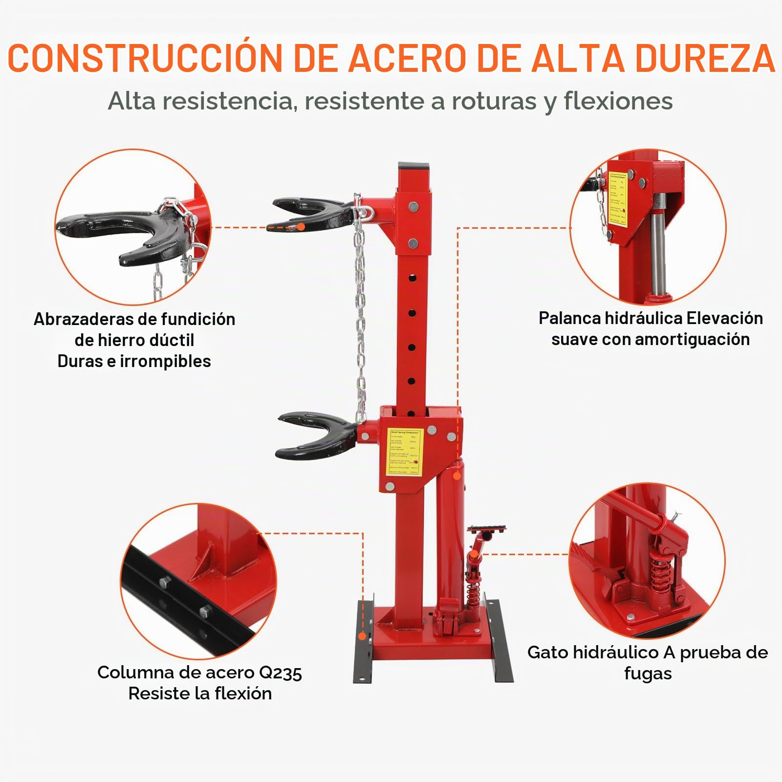 Compresor Muelles Amortiguador 3T/6600LB Altura Regulable 495-820mm