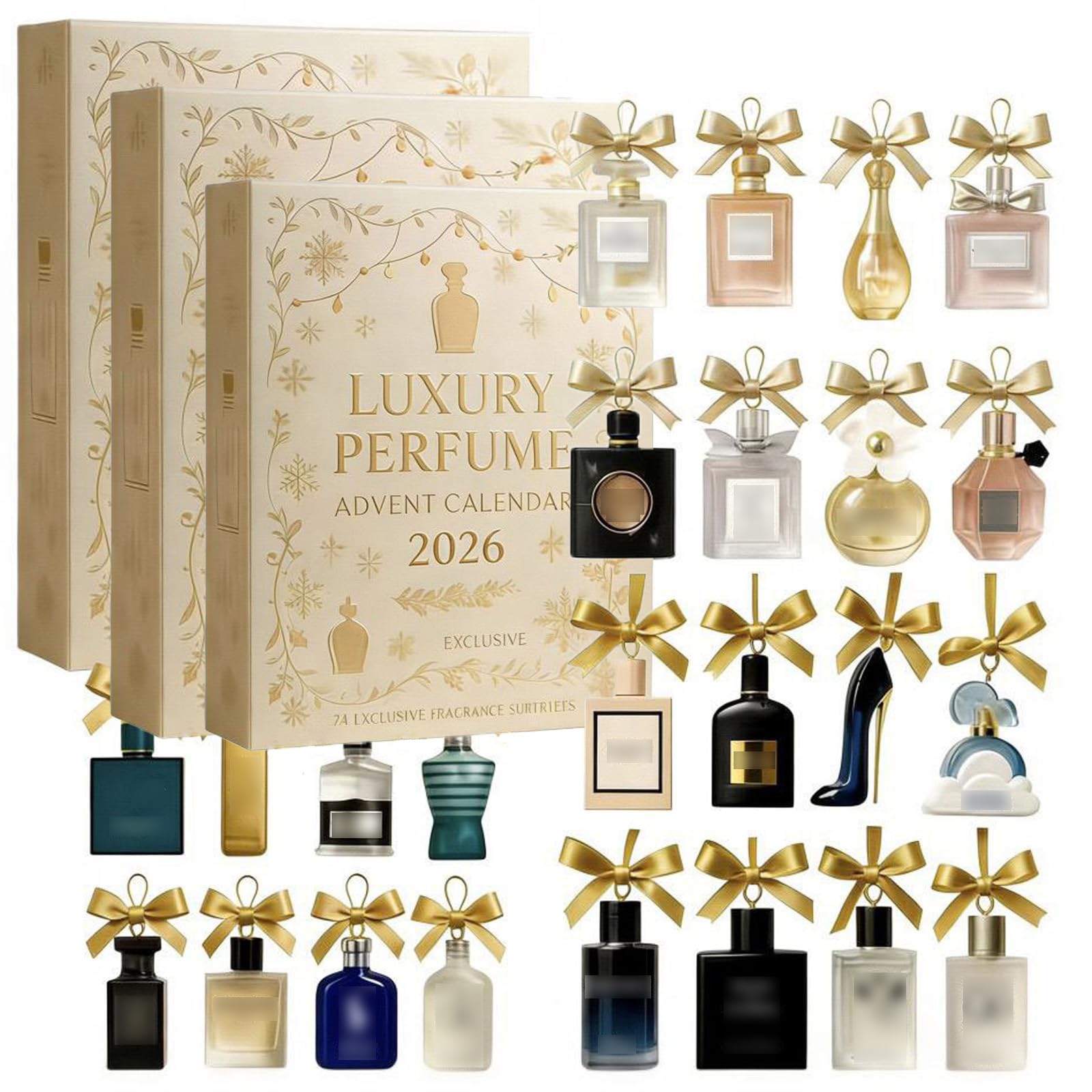 2026 Perfume Advent Calendar, 24‑Day Unisex Fragrance Gift Set，White：3