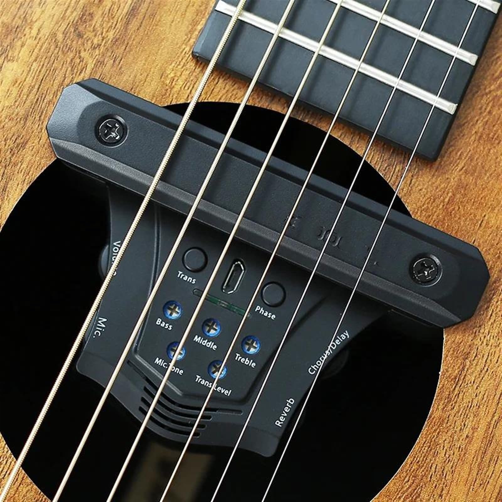 Pickup per strumenti ad arco Pickup Per Chitarra Acustica Professionale Chorus Delay Effetti Di Riverbero Piezo Magnetico Soundhole Pickup Microfonici Accessori Per Chitarra(Color:A)