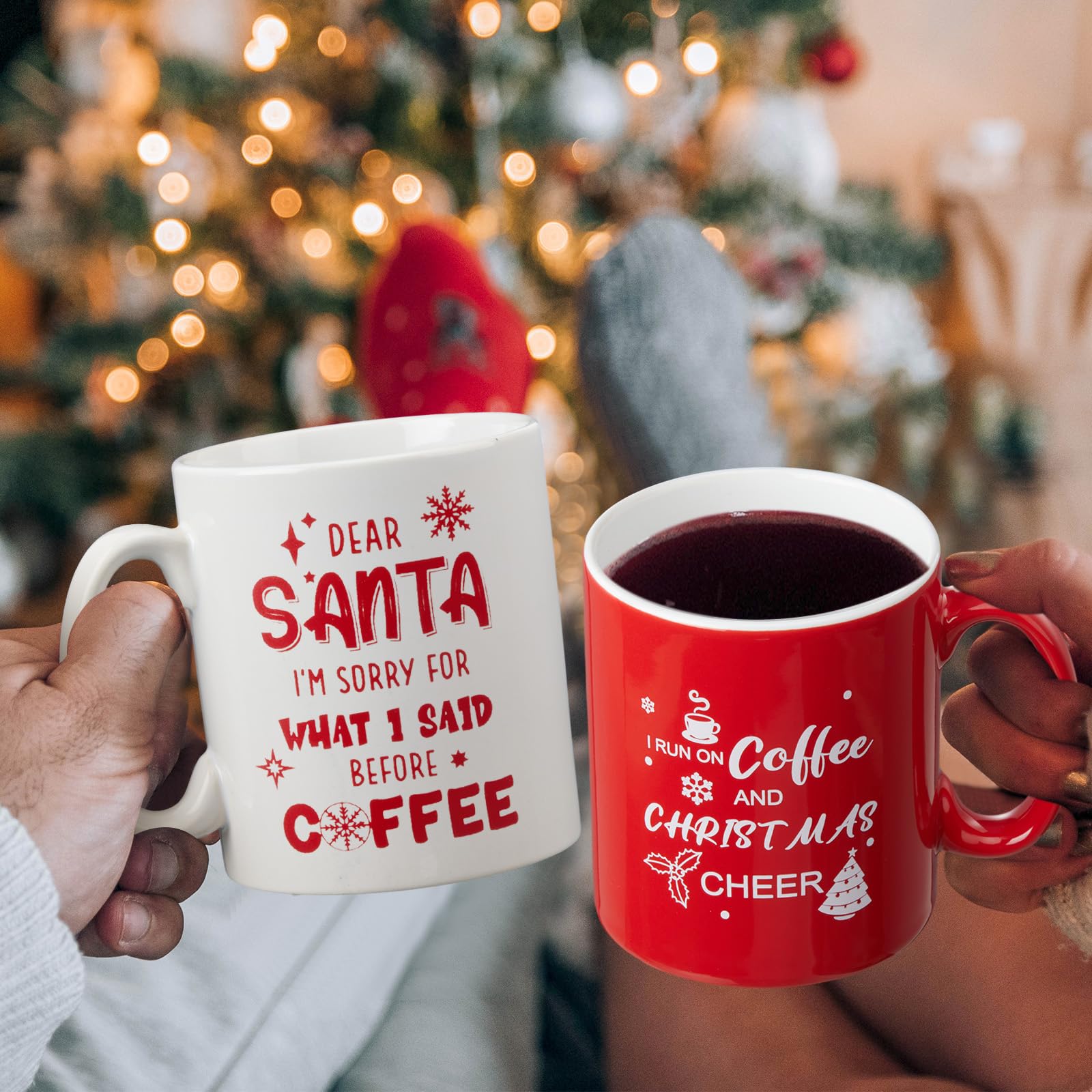 Maxcheck 6 tazas de Navidad reutilizables para Navidad, divertidas tazas de café de Navidad, para vacaciones, leche, cacao caliente, té, regalo de Navidad, decoración de bricolaje